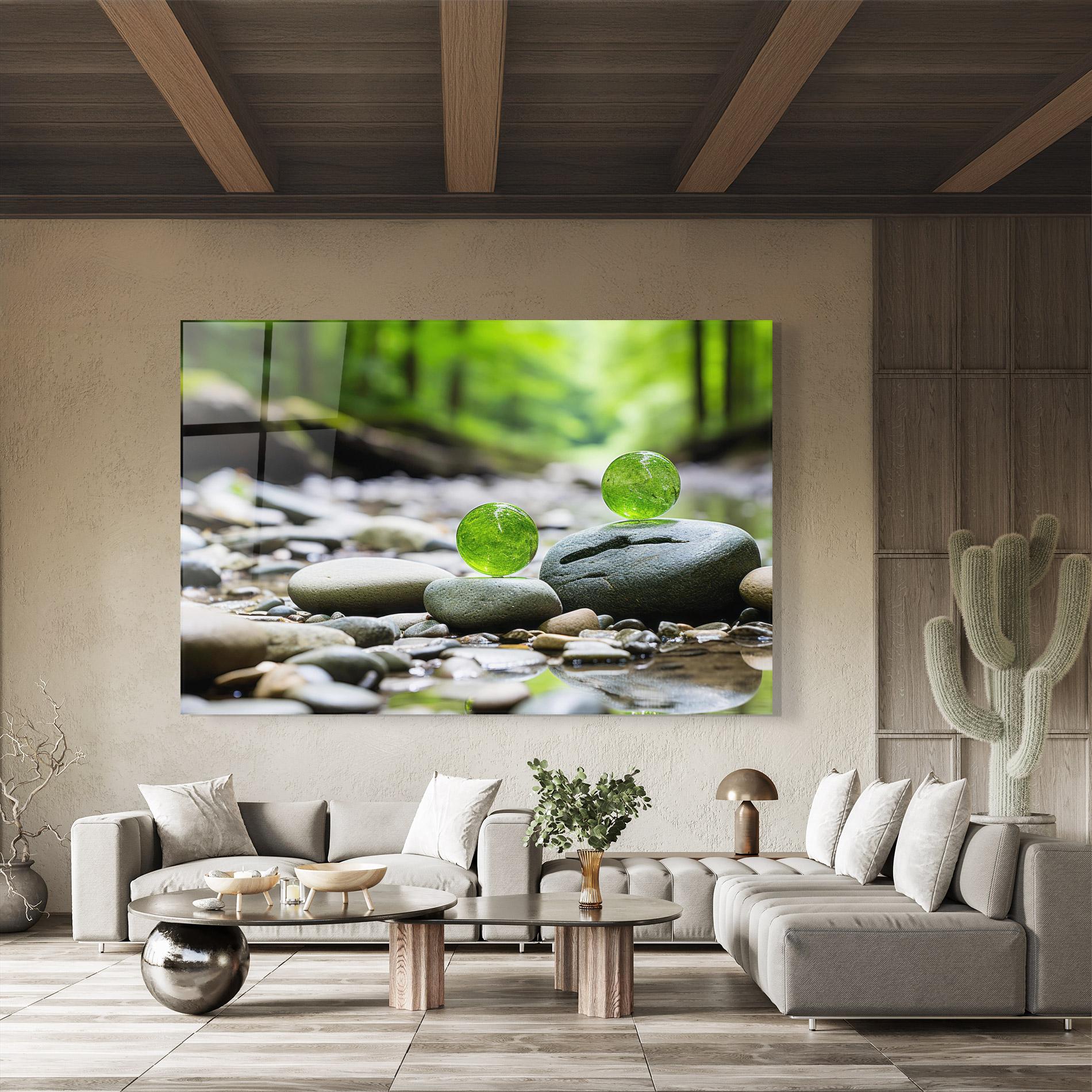 Glasbild Green Glass Balls mockup 8