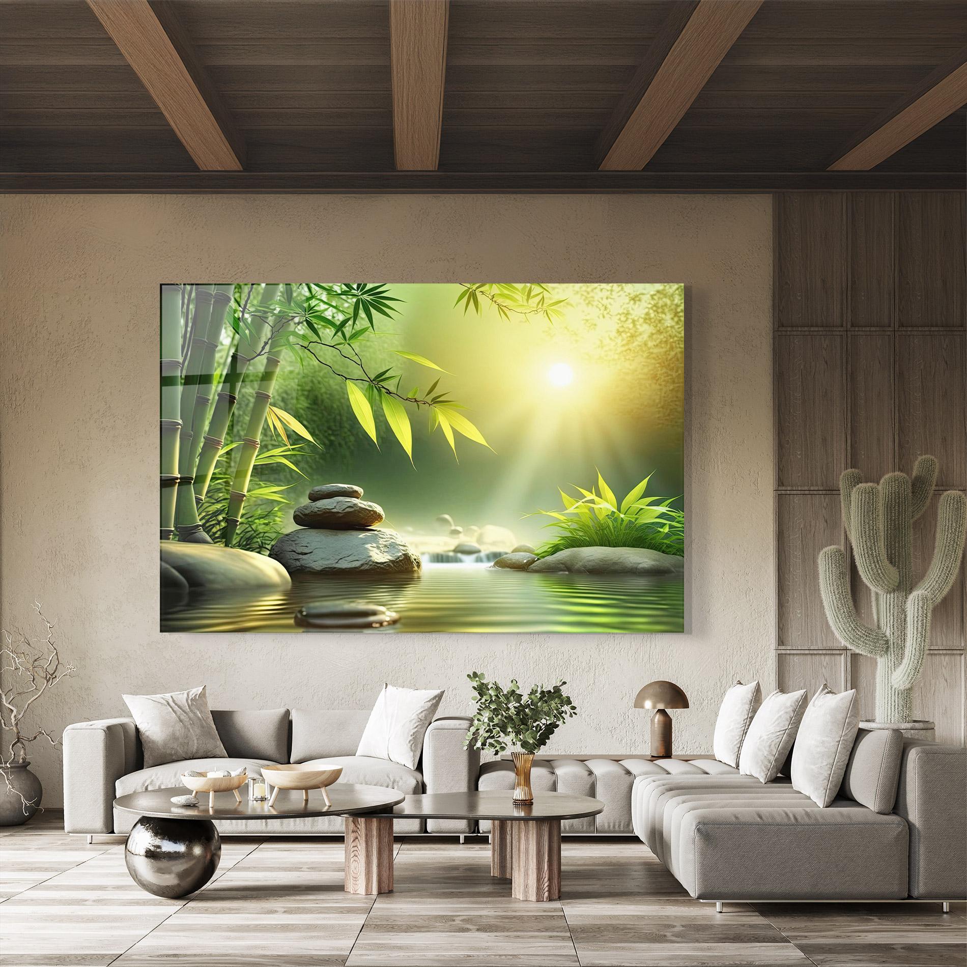 Glasbild Relaxing Spa Nature mockup 8