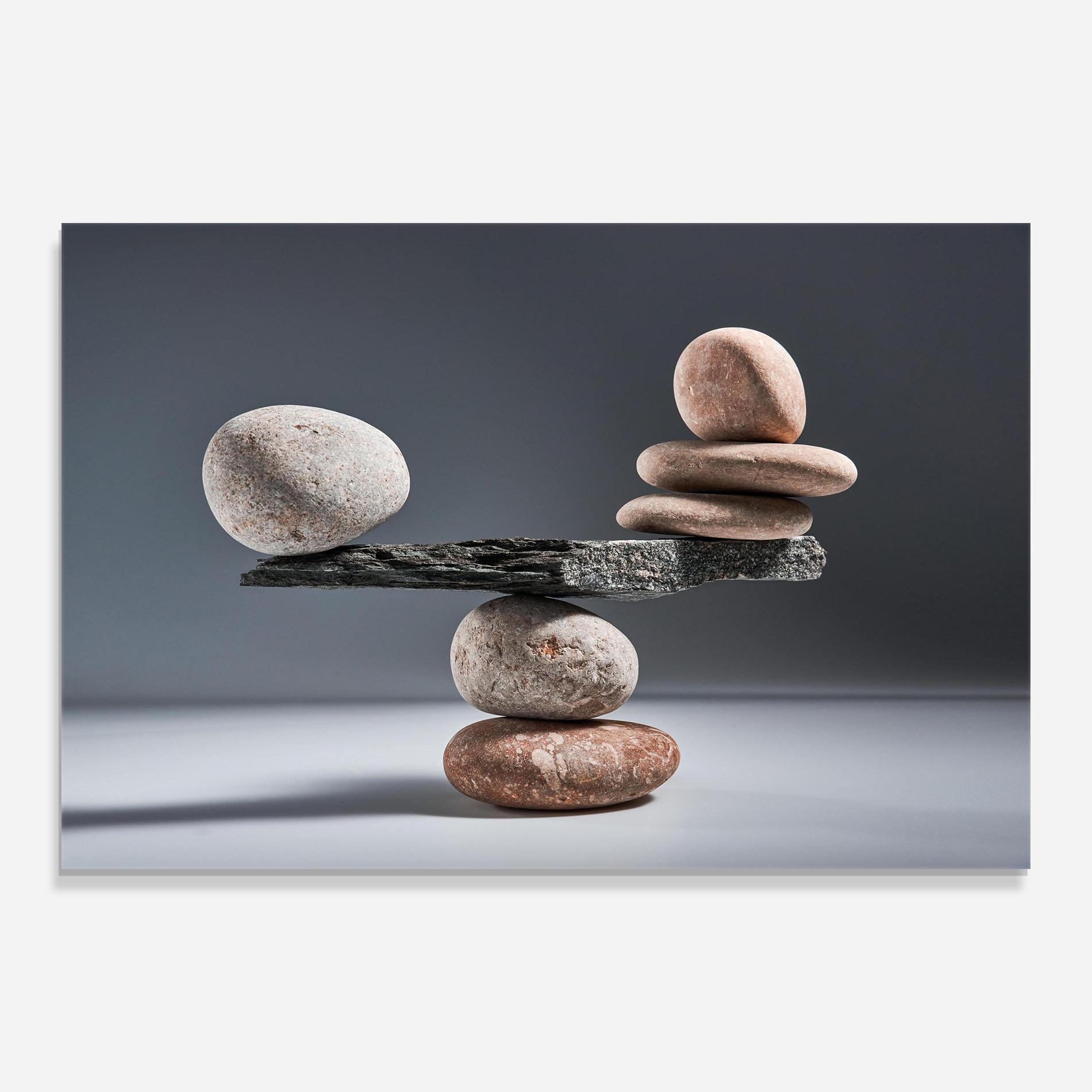 Glasbild Balancing Pebbles mockup 0