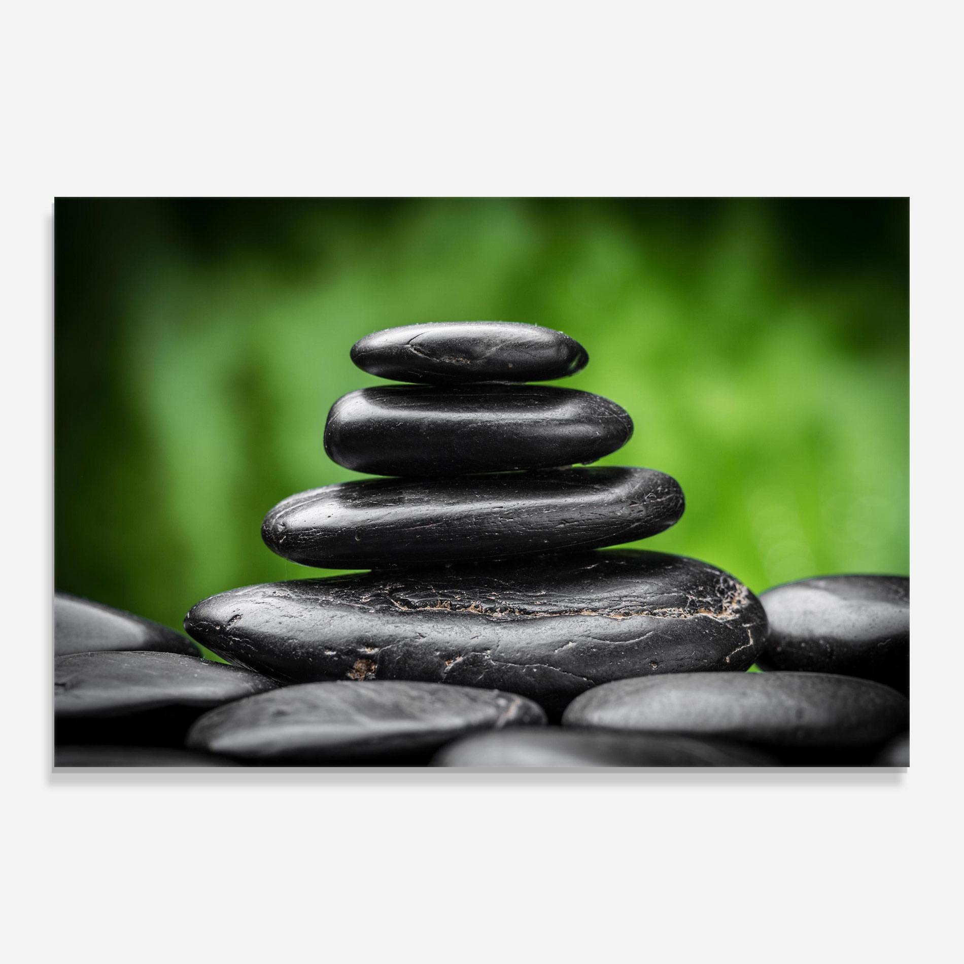 Glasbild Black Stone Meditation mockup 0