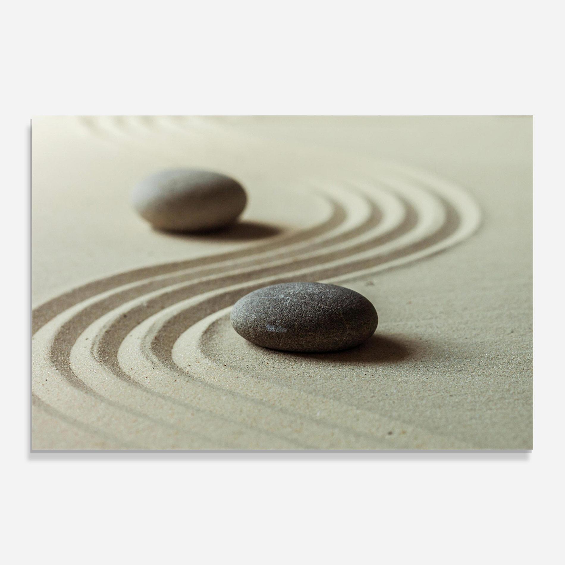 Glasbild Cream Sand Stones mockup 0