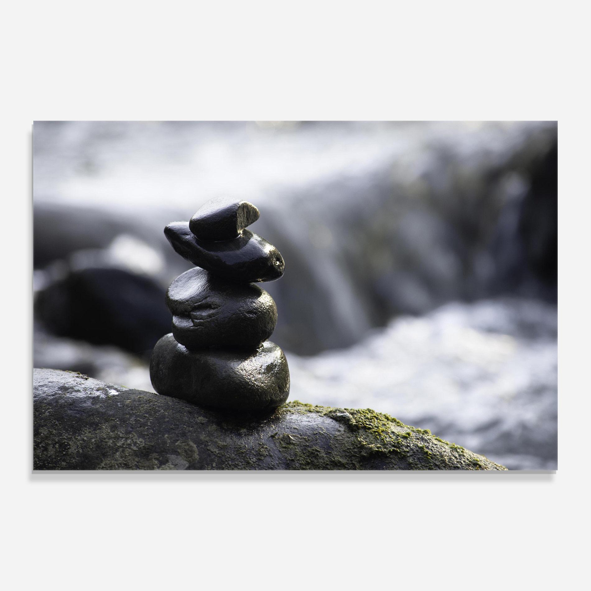 Glasbild Stones Water Flow mockup 0