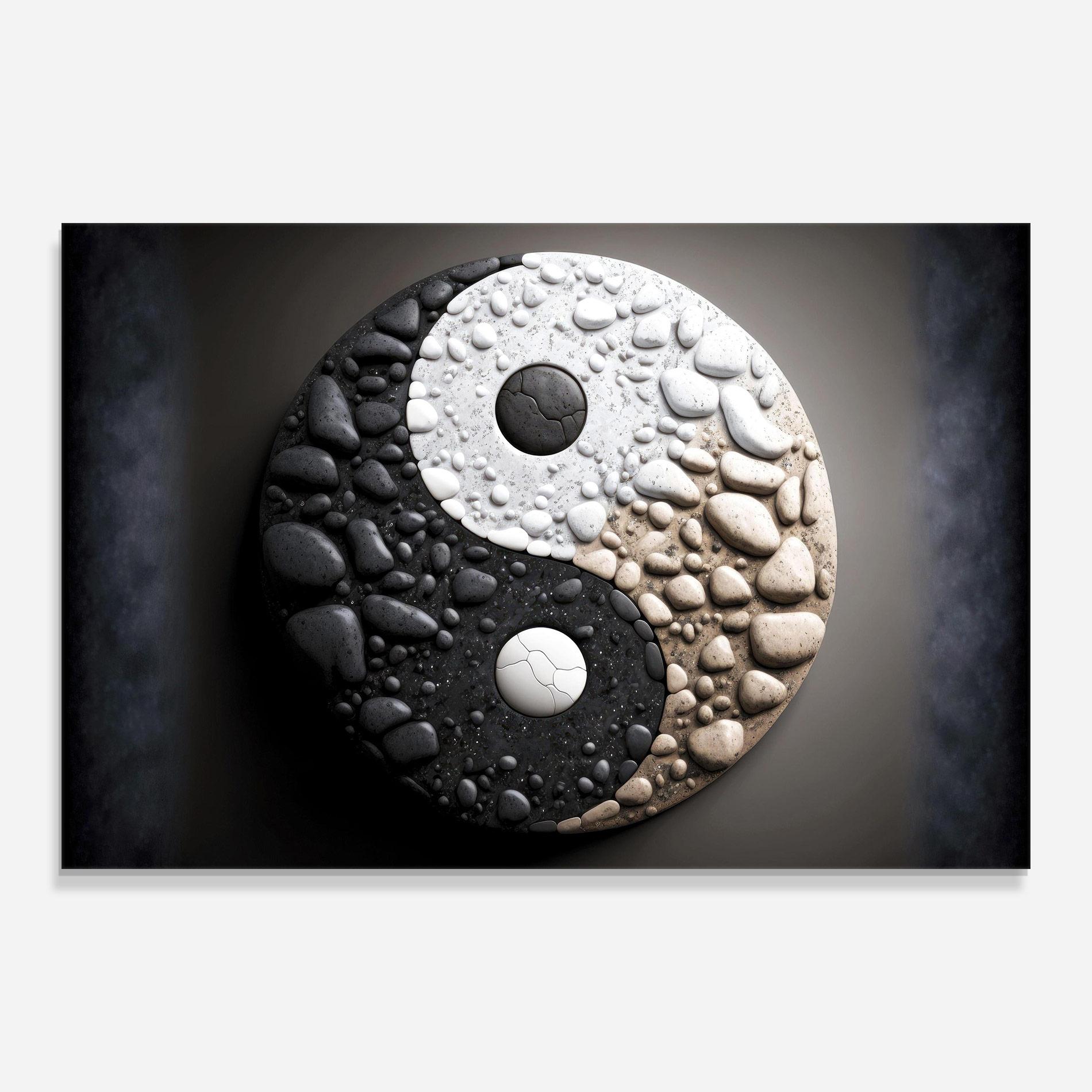 Glasbild Yinyang Stones mockup 0