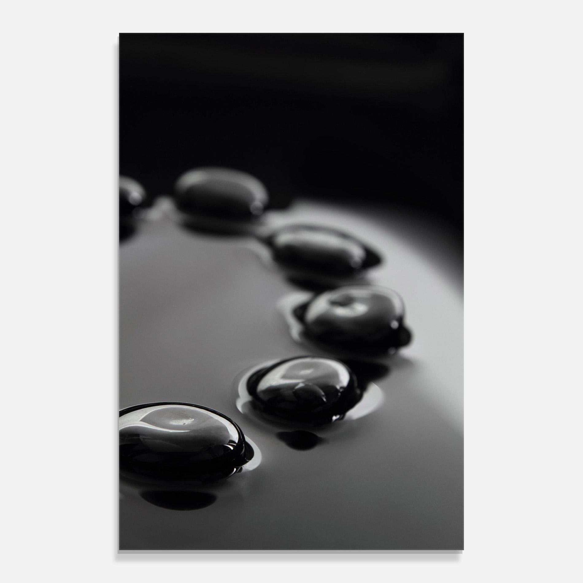 Glasbild Black Small Stones mockup 0