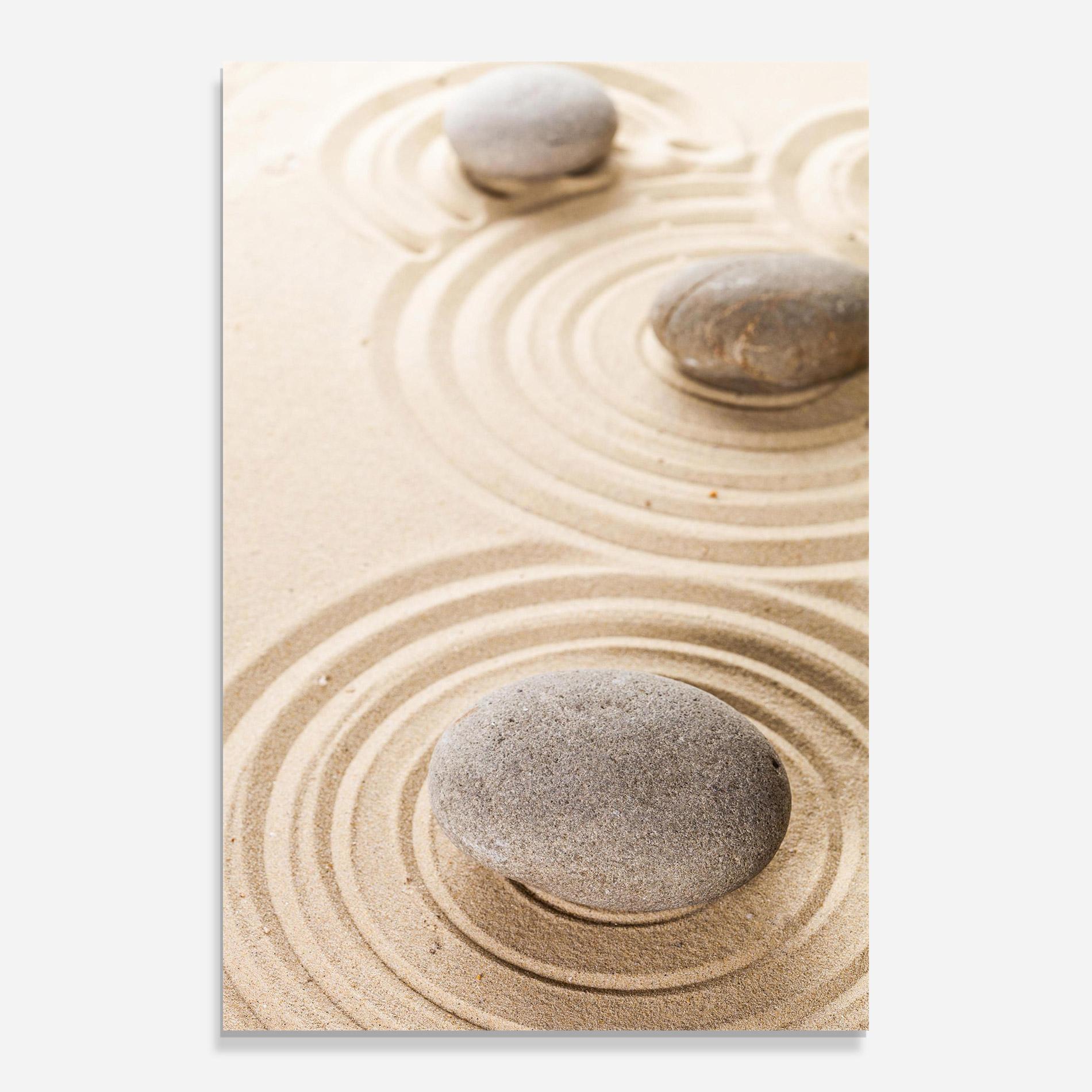 Glasbild Meditation Cream Stone mockup 0