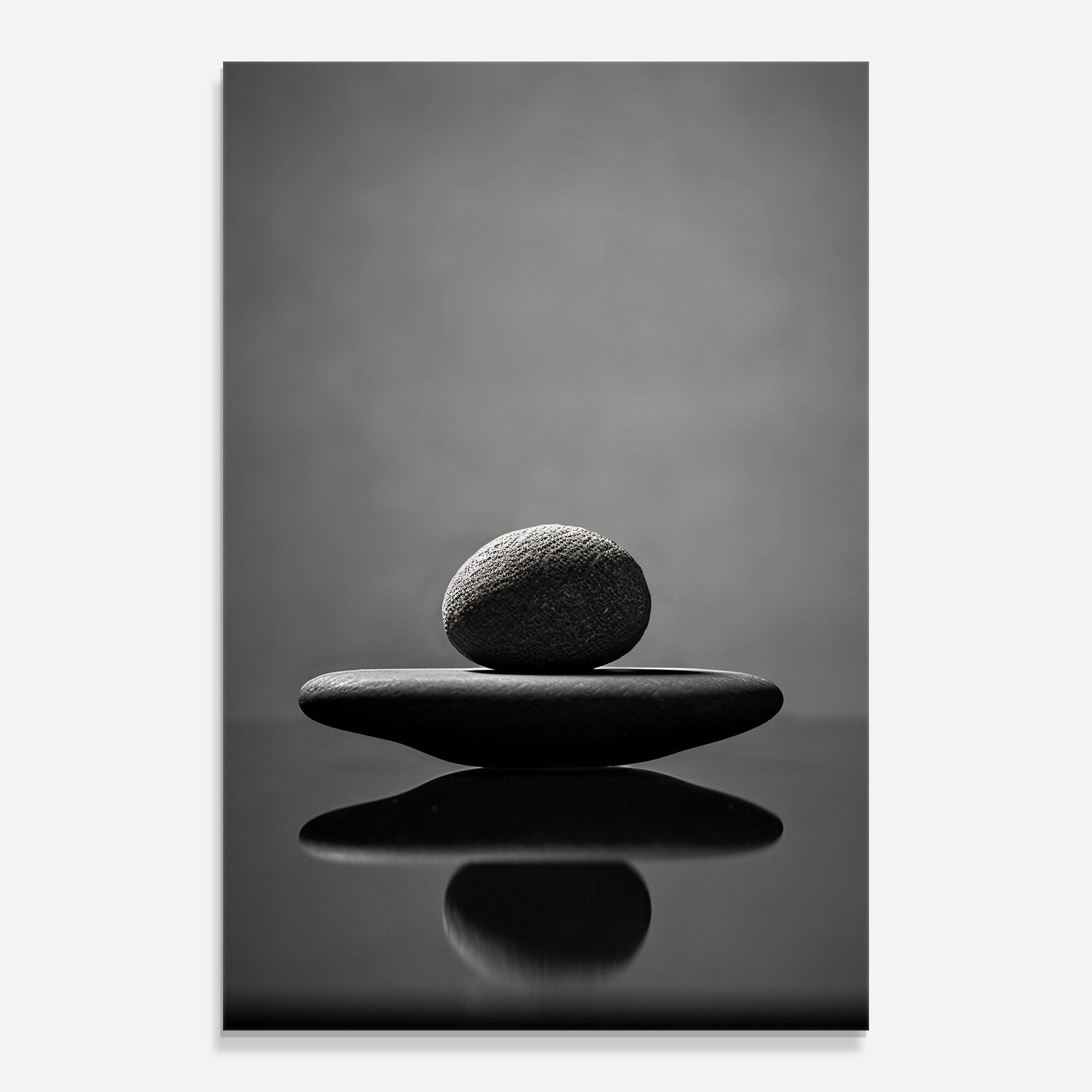 Glasbild Minimalistic Zen Stone mockup 0