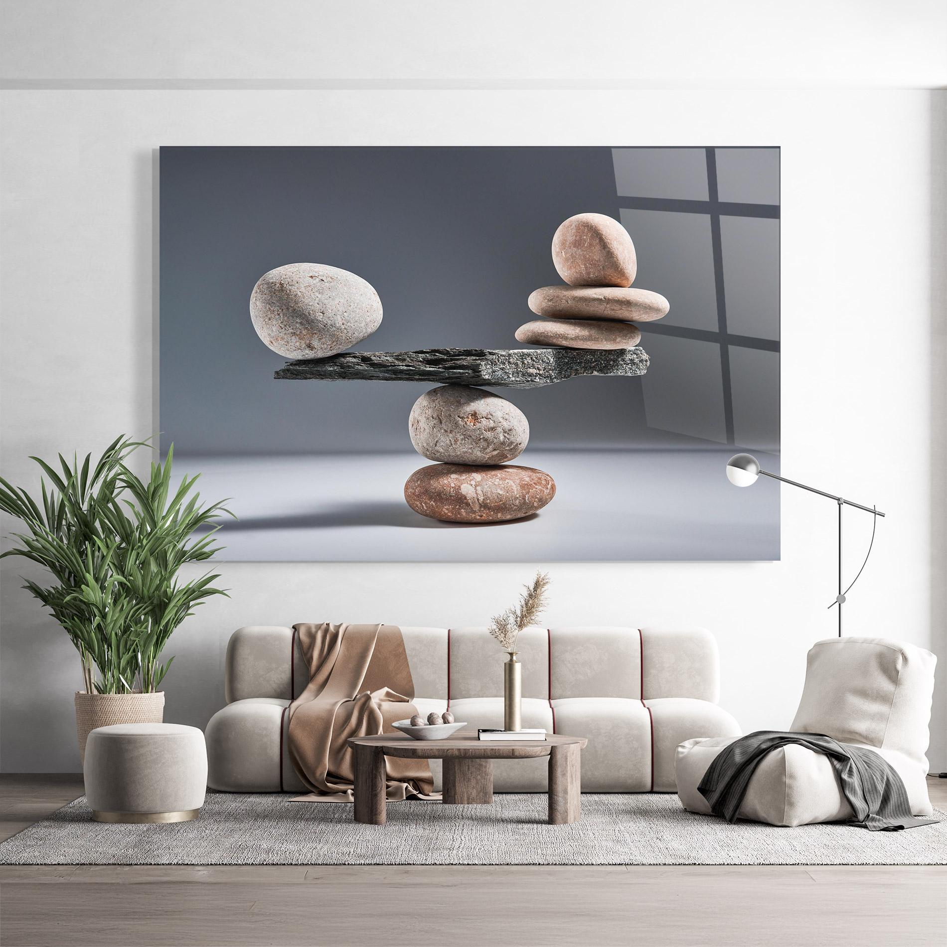 Glasbild Balancing Pebbles mockup 9