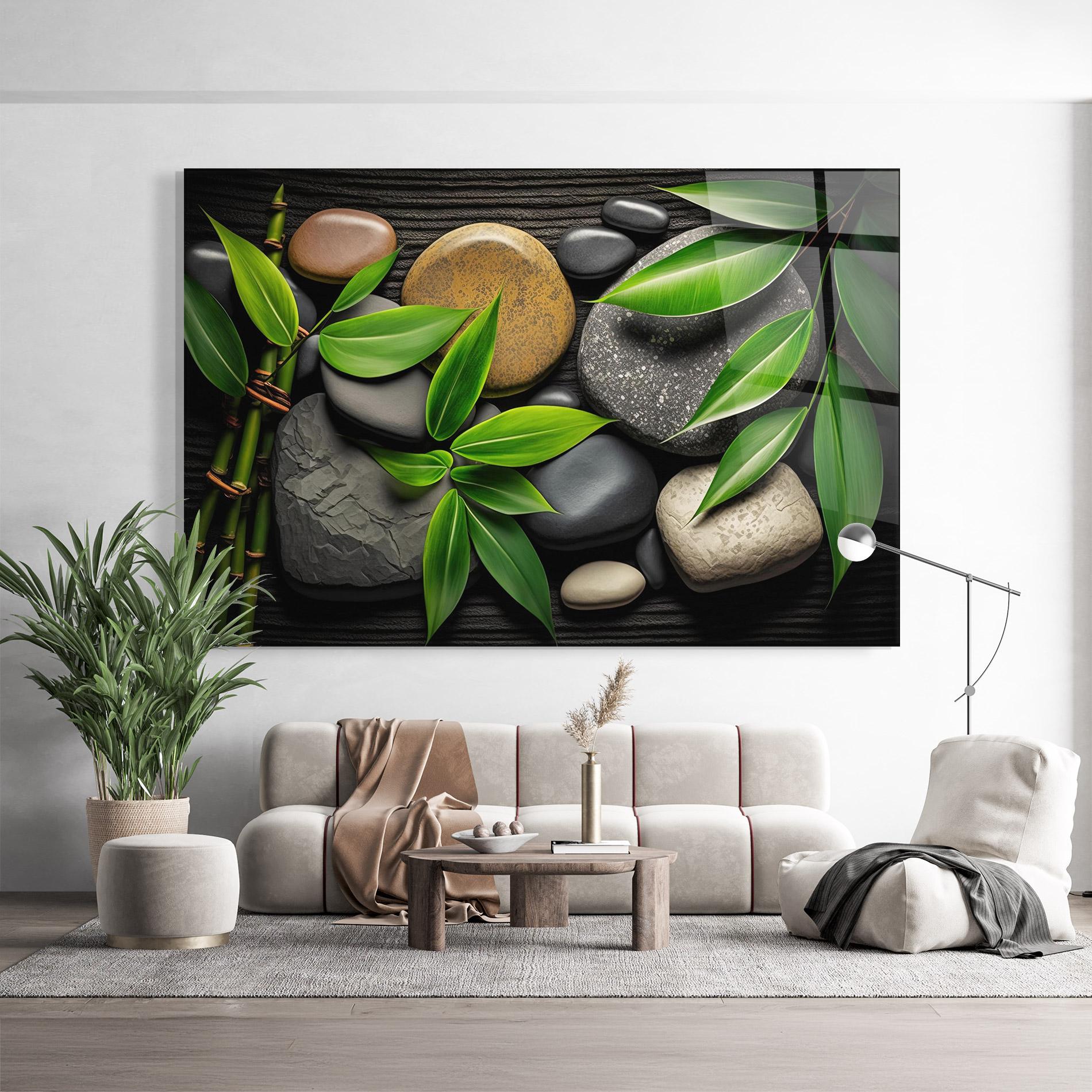 Glasbild Bamboo Stones View mockup 9