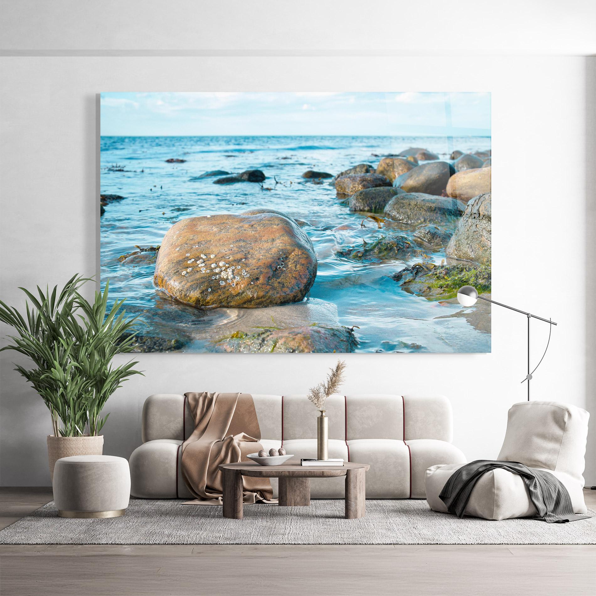 Glasbild Beach Stones mockup 9