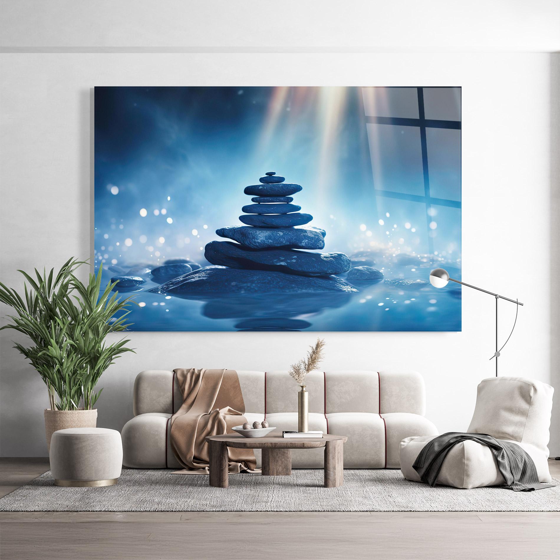 Glasbild Blue Light Stone mockup 9