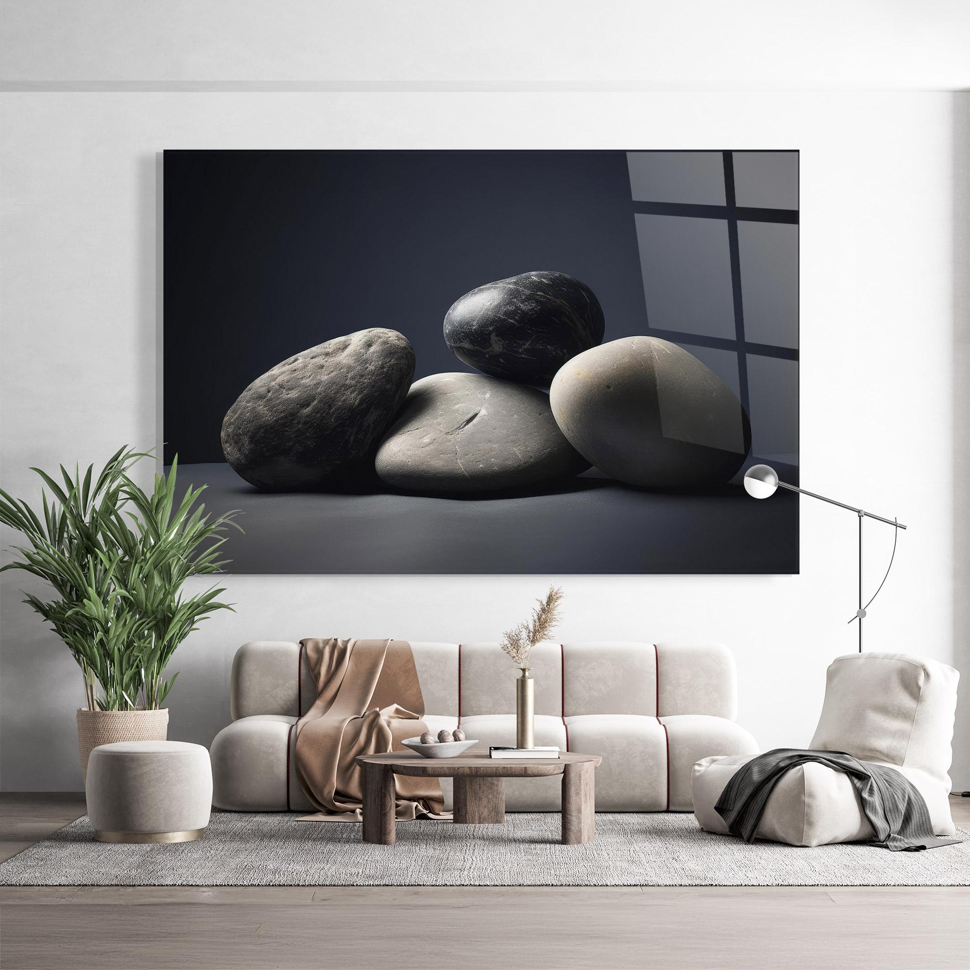 Glasbild Grey Stone mockup 9