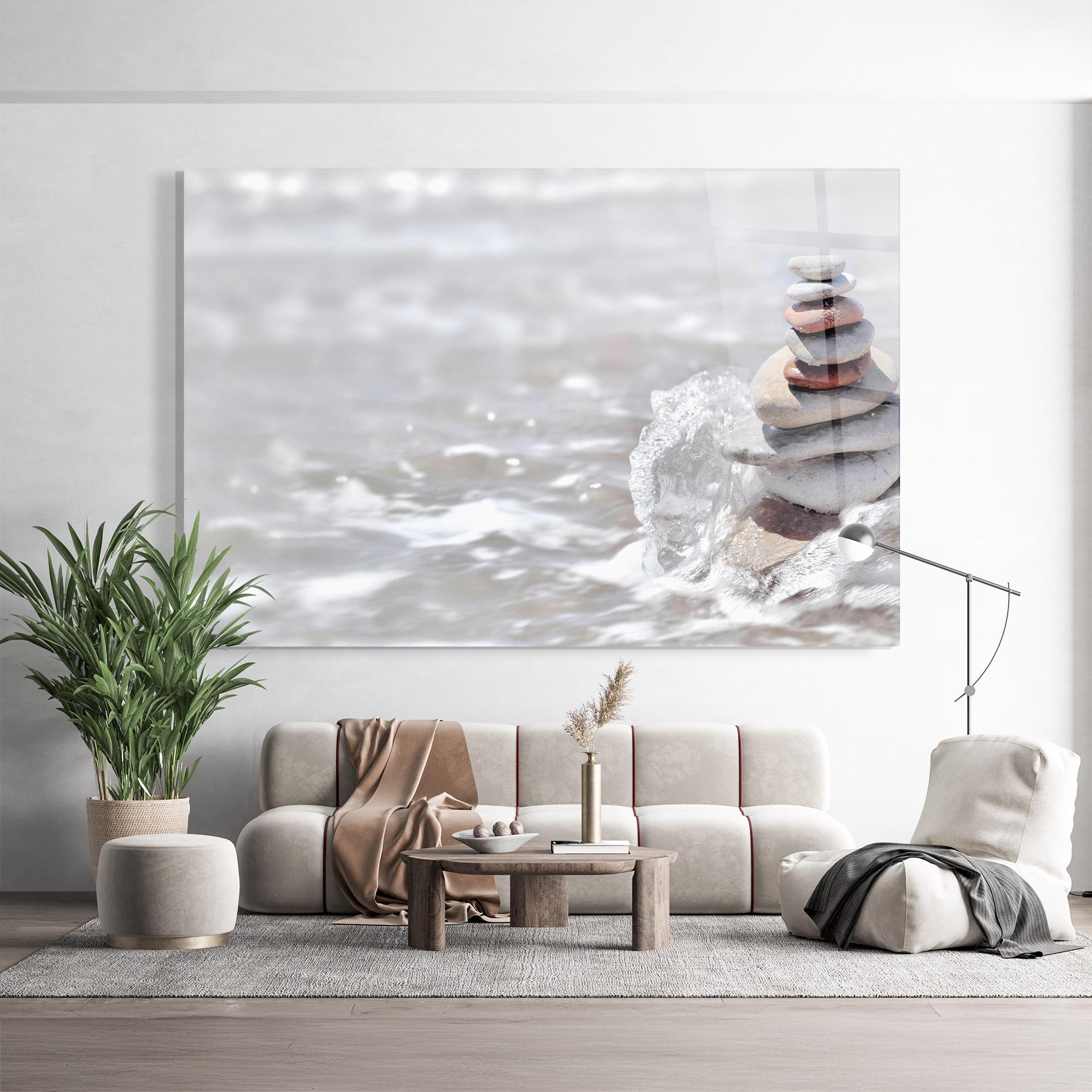 Glasbild Pebbles Balance Sea mockup 9