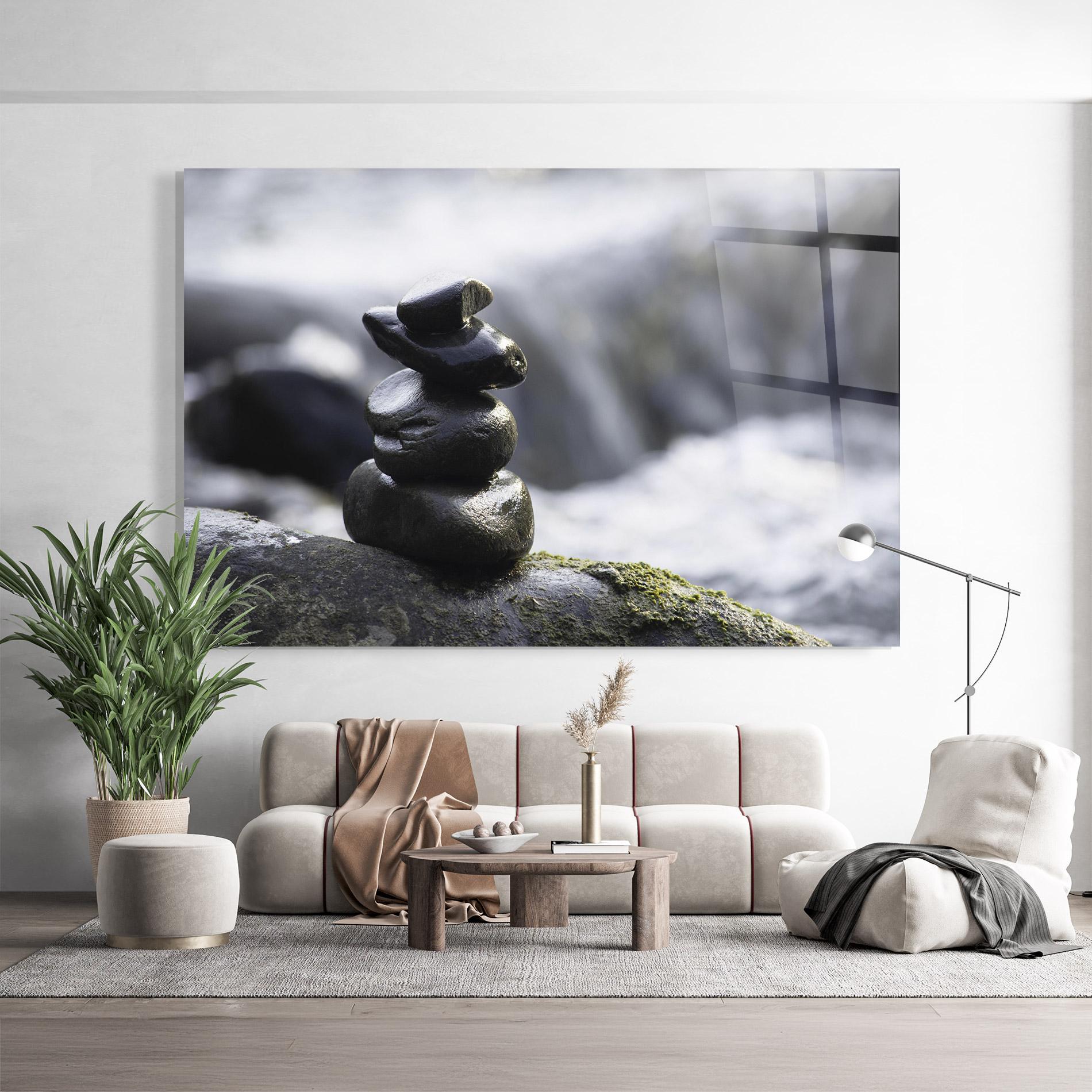 Glasbild Stones Water Flow mockup 9