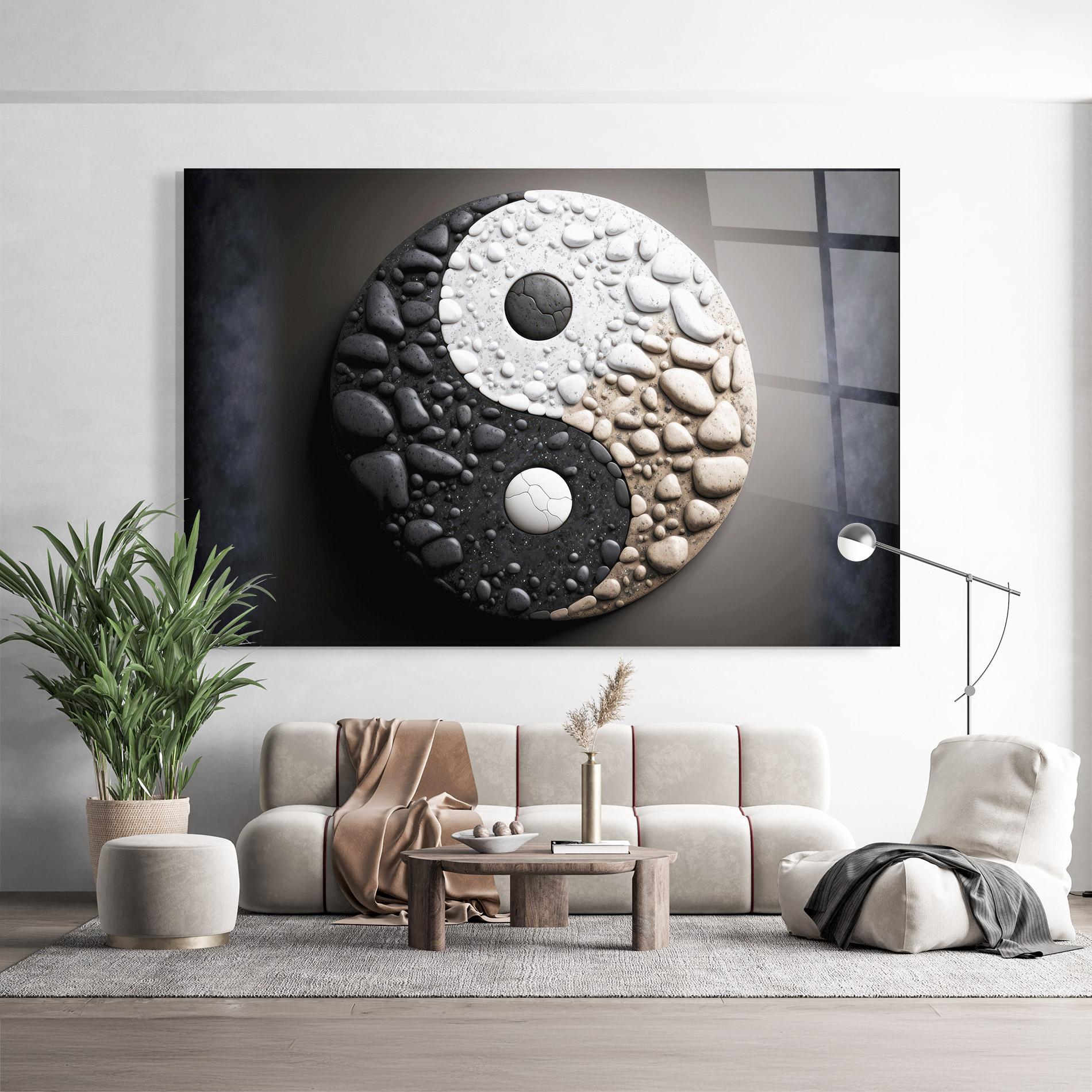Glasbild Yinyang Stones mockup 9