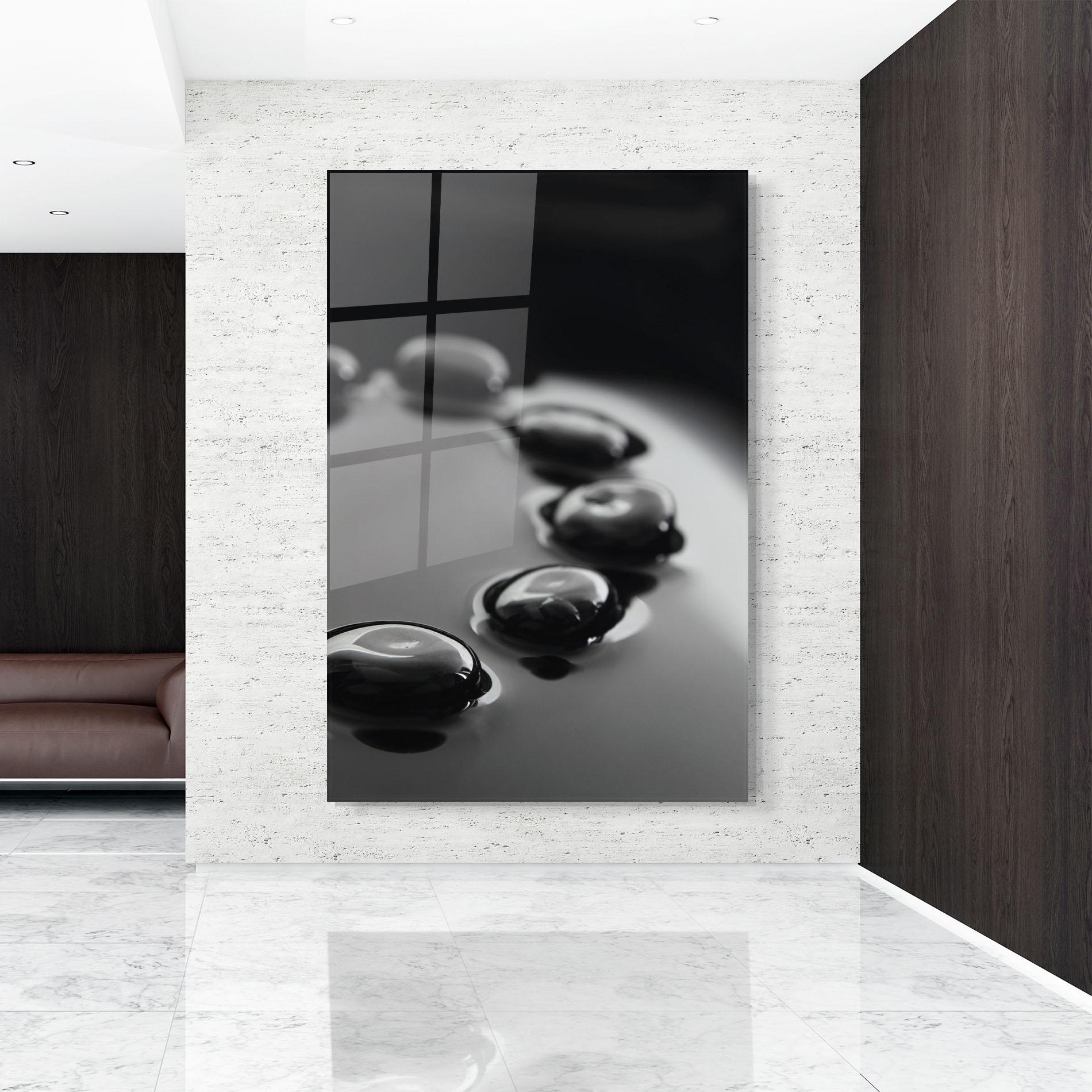 Glasbild Black Small Stones mockup 9