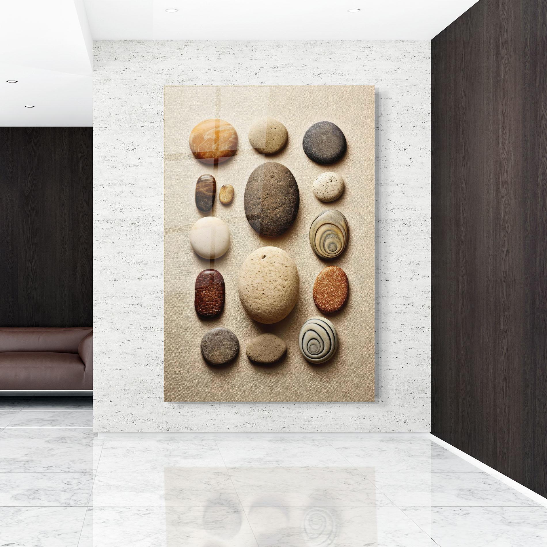 Glasbild Massage Stones Sand mockup 9