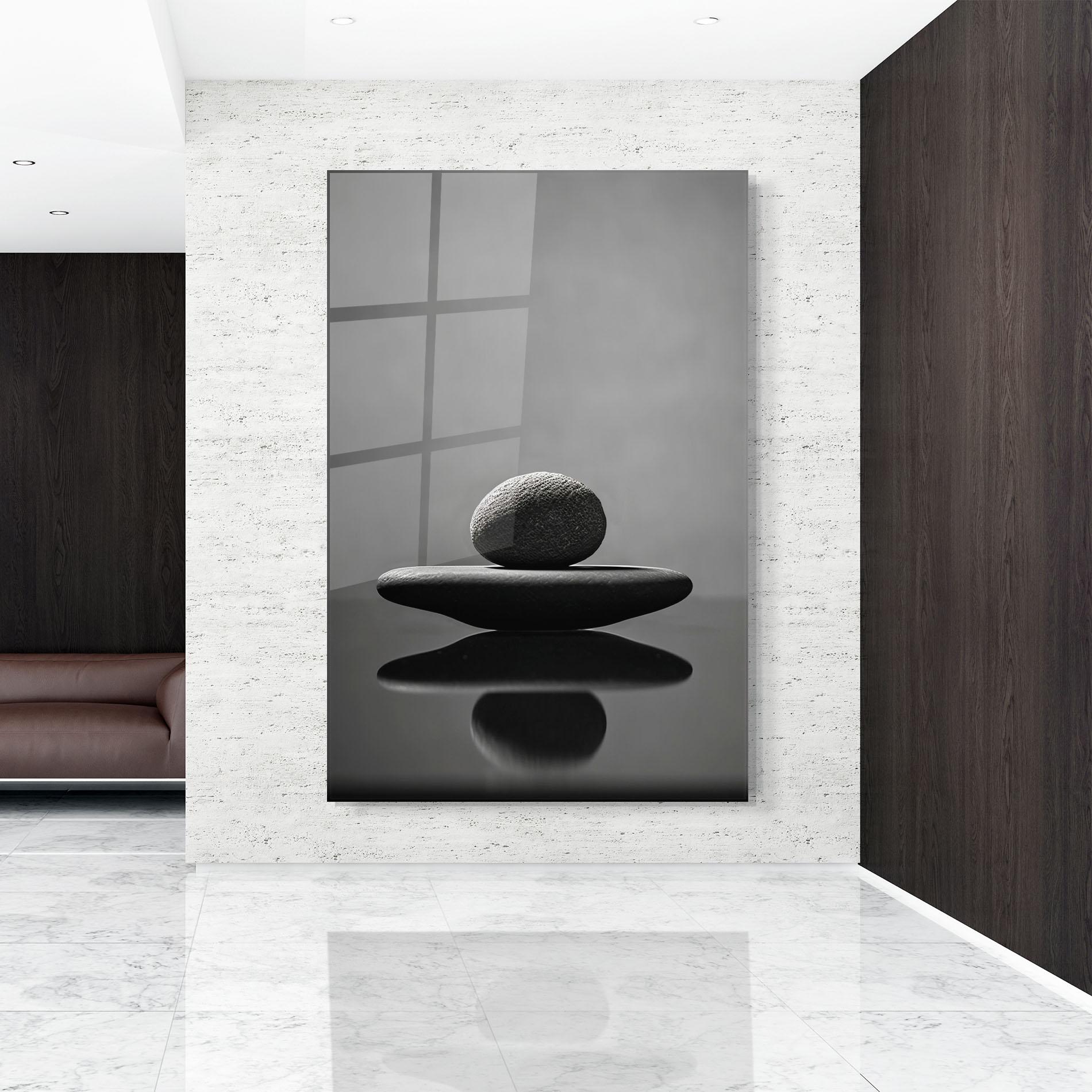 Glasbild Minimalistic Zen Stone mockup 9