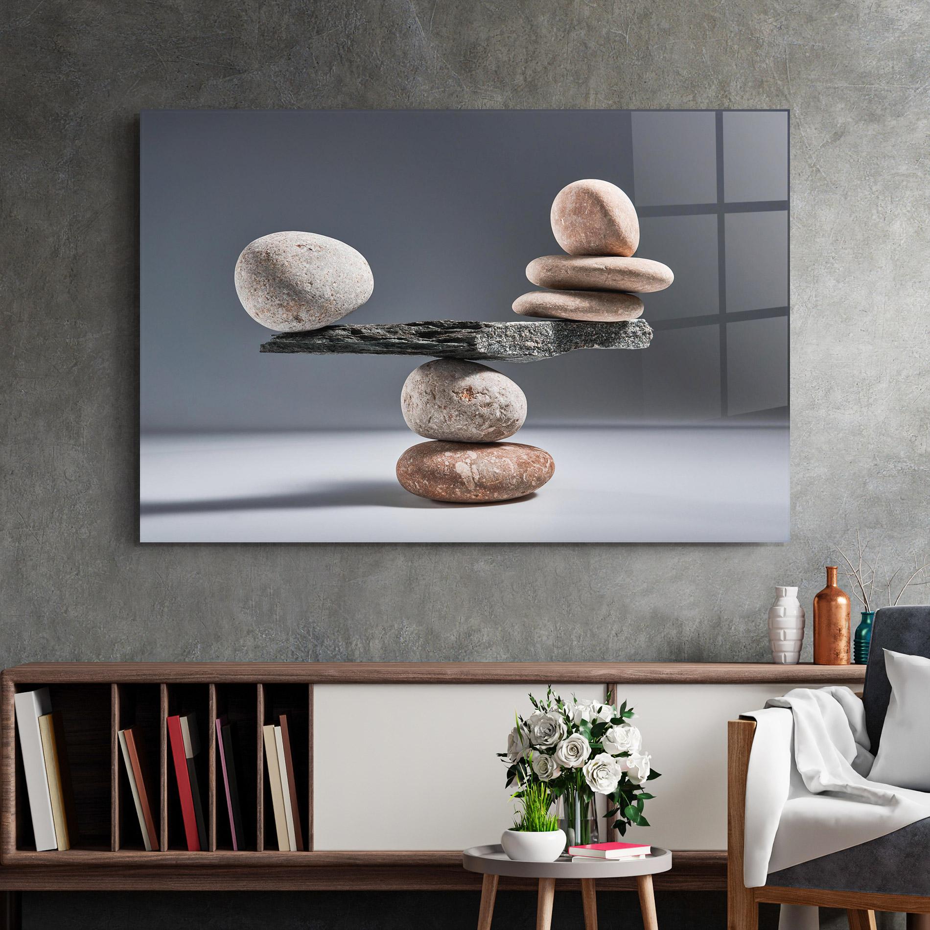 Glasbild Balancing Pebbles mockup 2