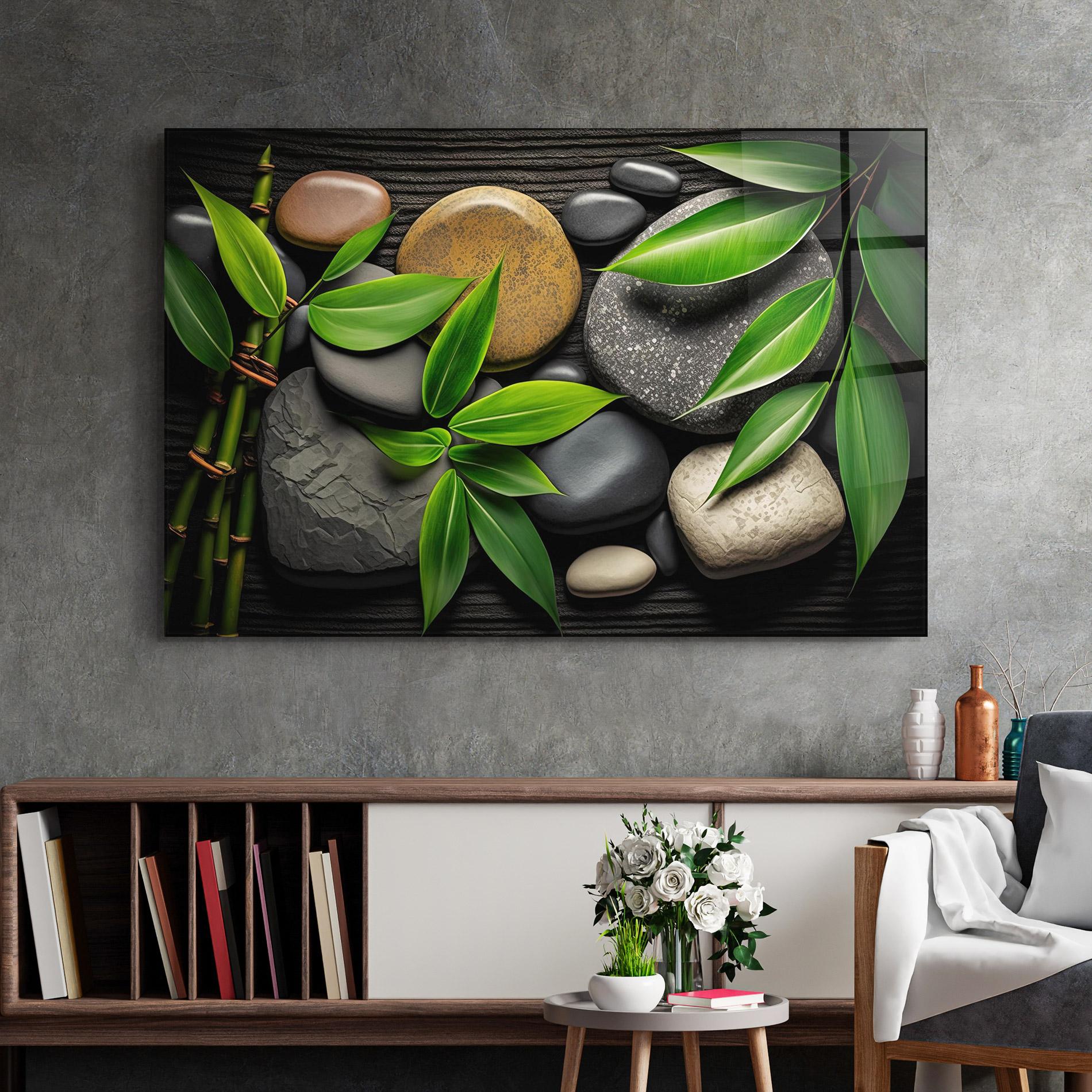 Glasbild Bamboo Stones View mockup 2