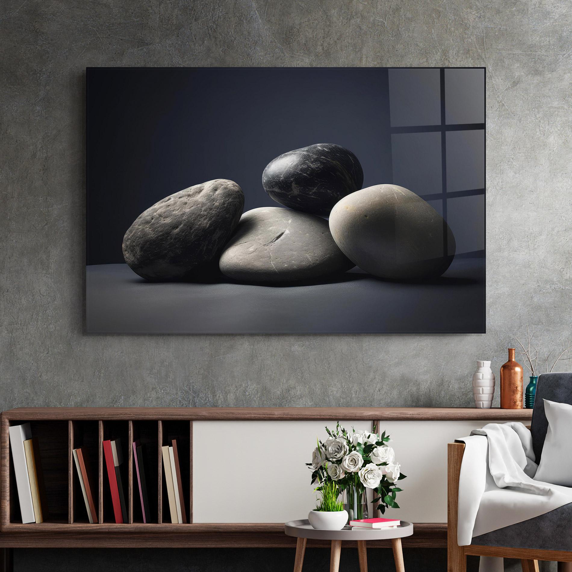 Glasbild Grey Stone mockup 2