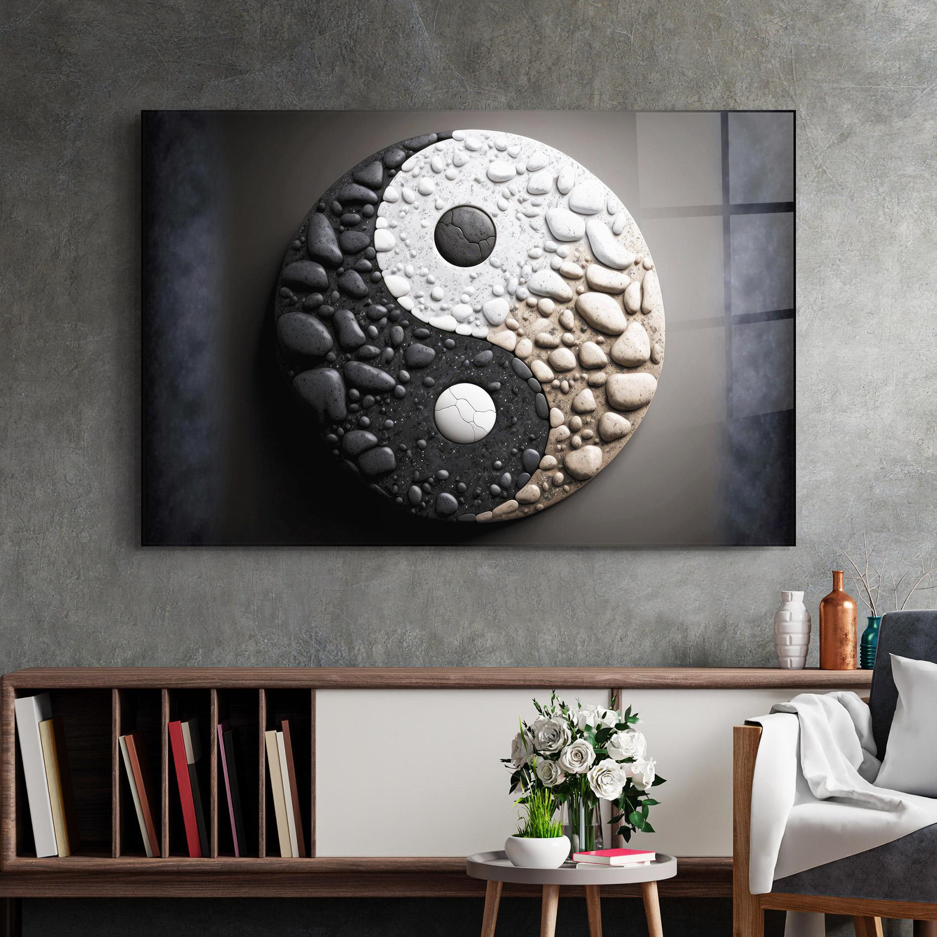 Glasbild Yinyang Stones mockup 2