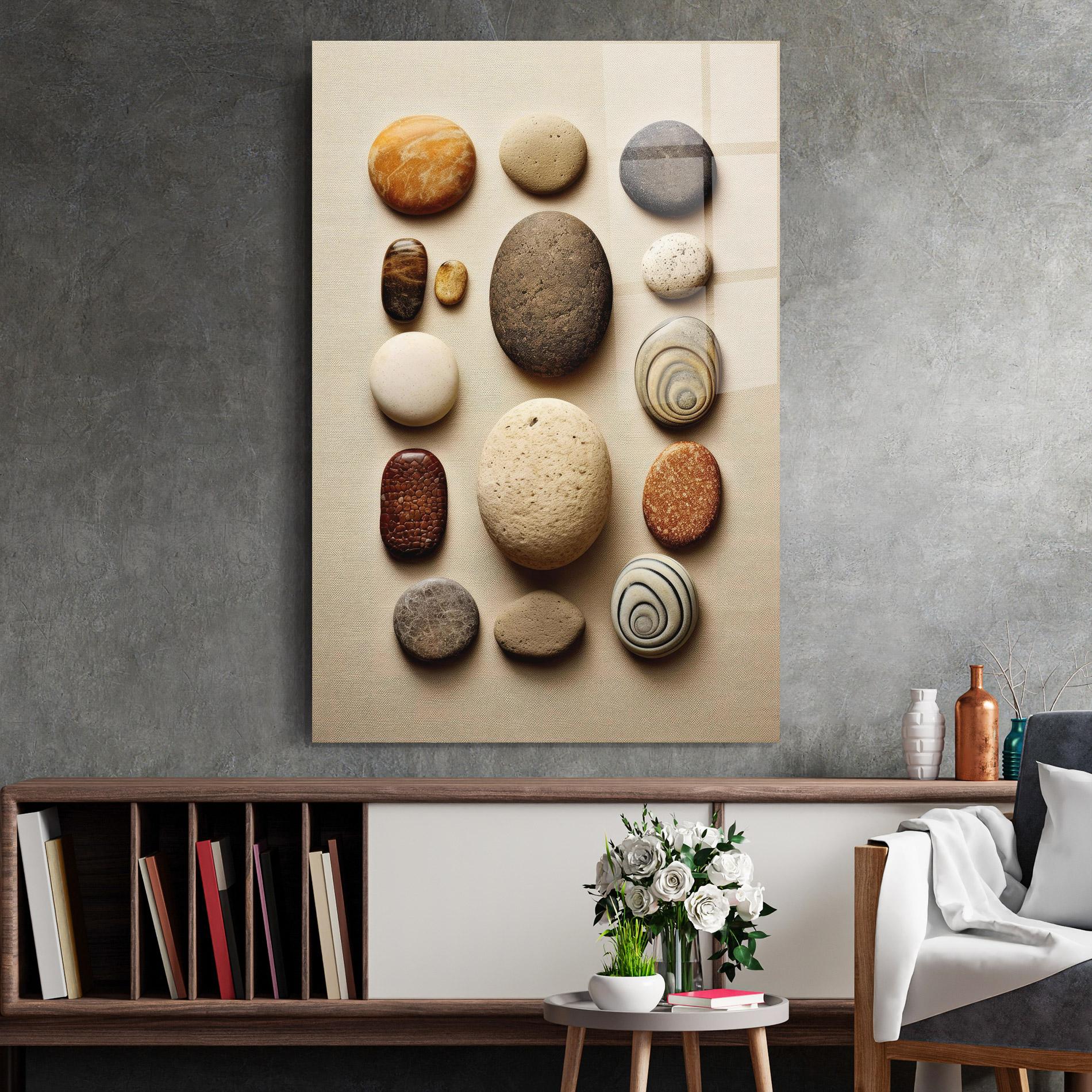 Glasbild Massage Stones Sand mockup 2