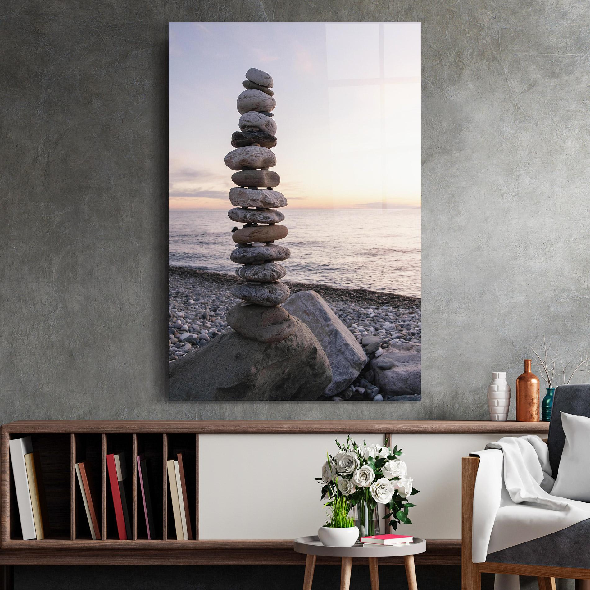 Glasbild Pebbles Seaside mockup 2