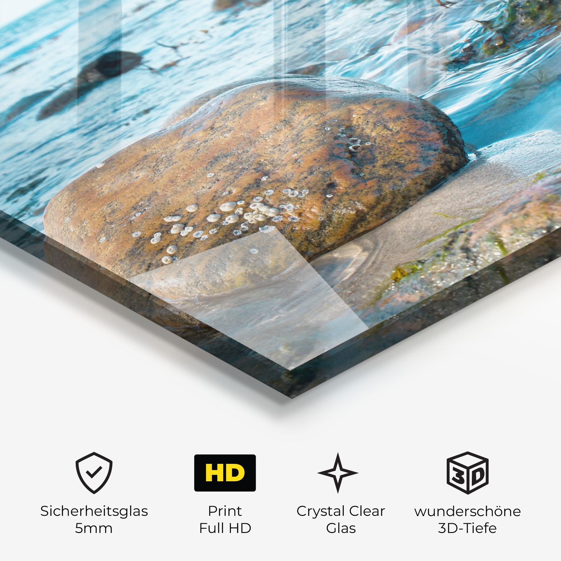 Glasbild Beach Stones mockup 3