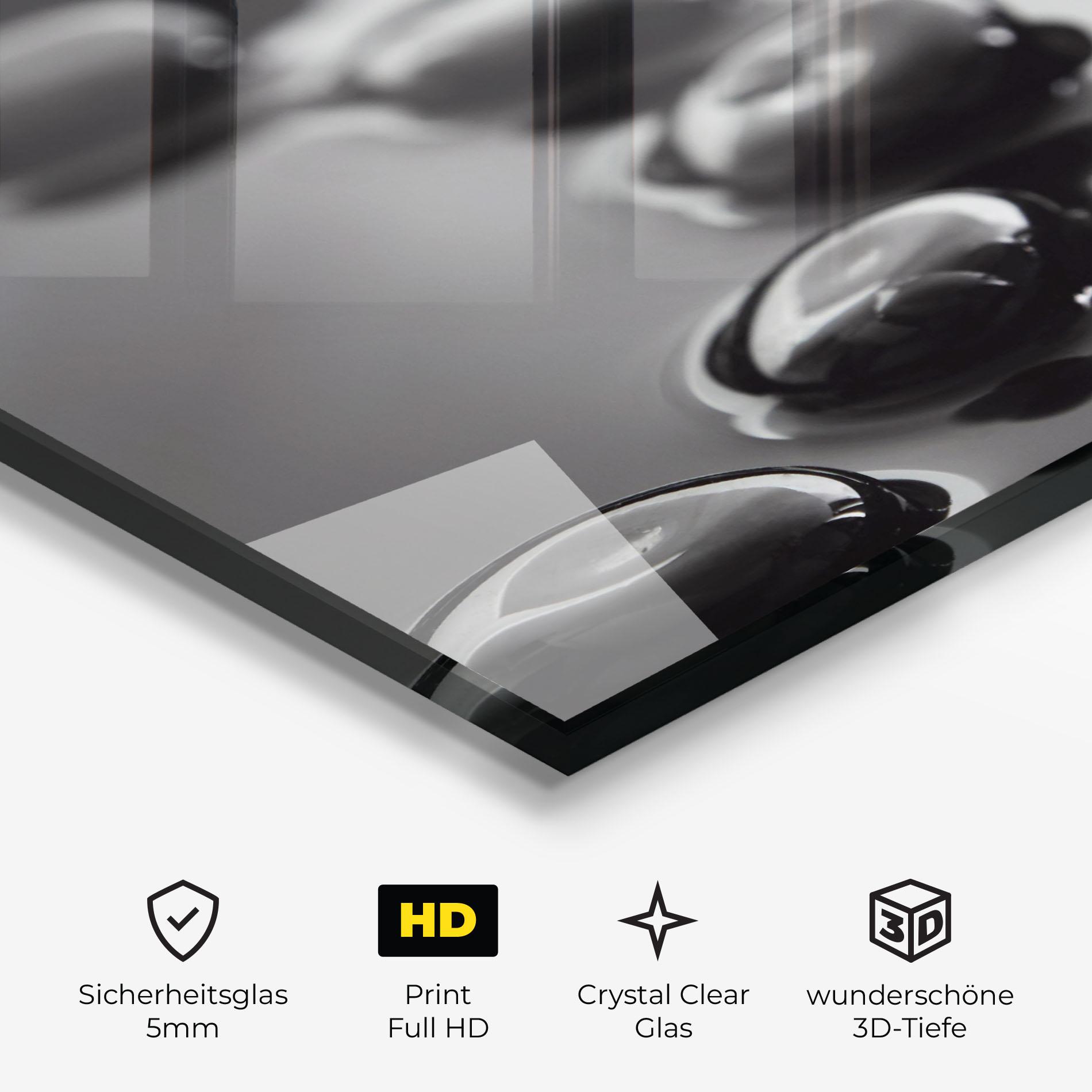 Glasbild Black Small Stones mockup 3