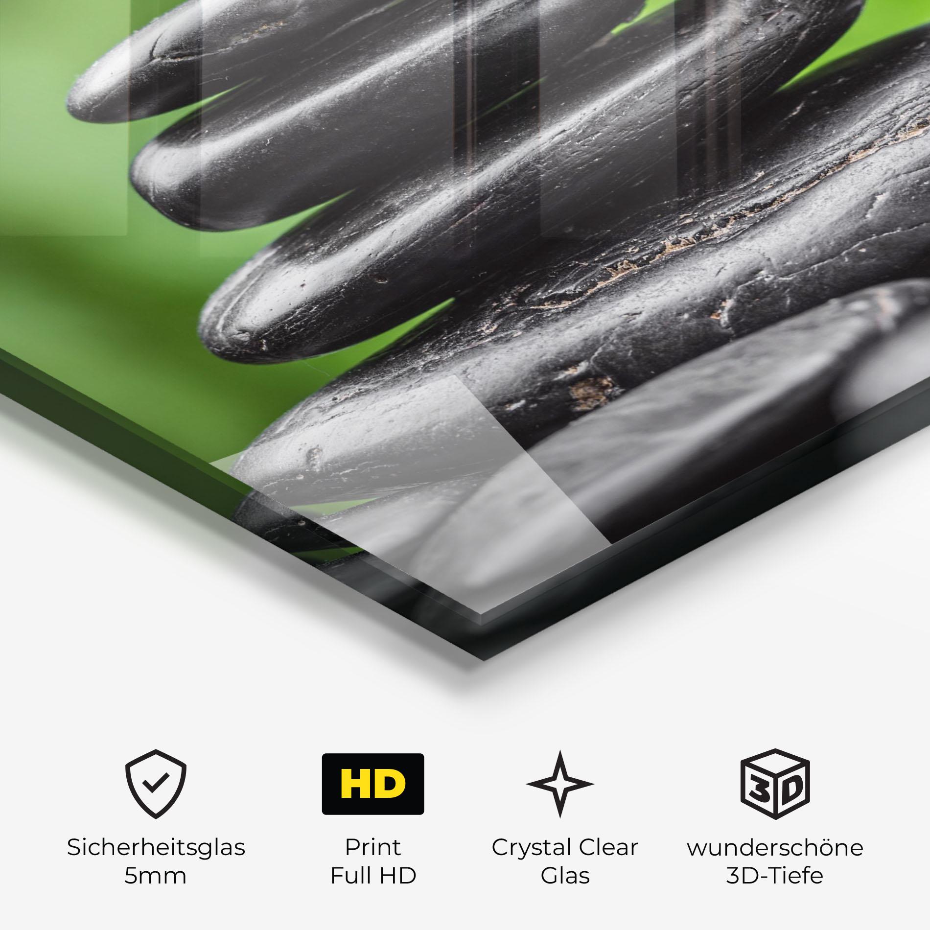 Glasbild Black Stone Meditation mockup 3