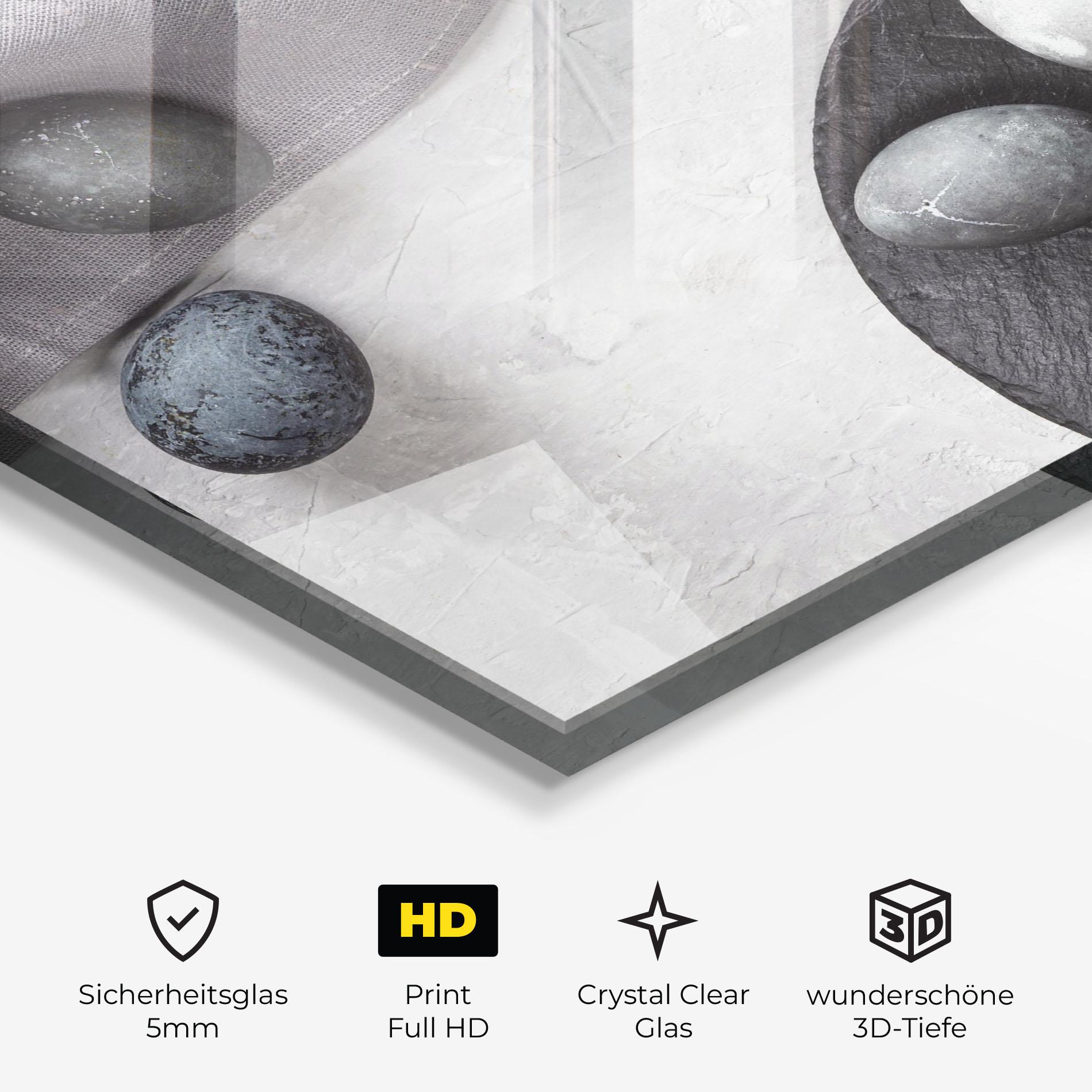 Glasbild Eggs Stone mockup 3