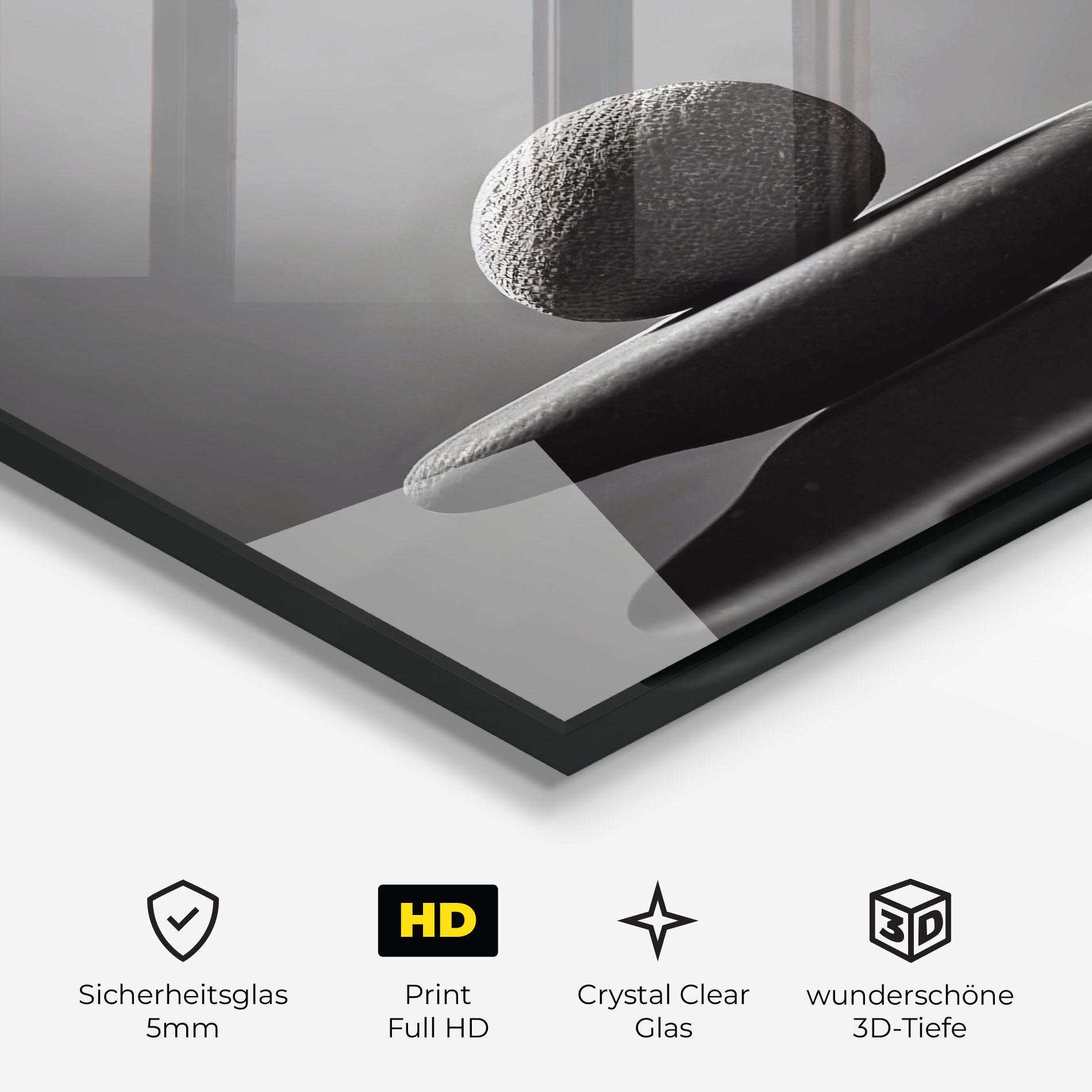 Glasbild Minimalistic Zen Stone mockup 3