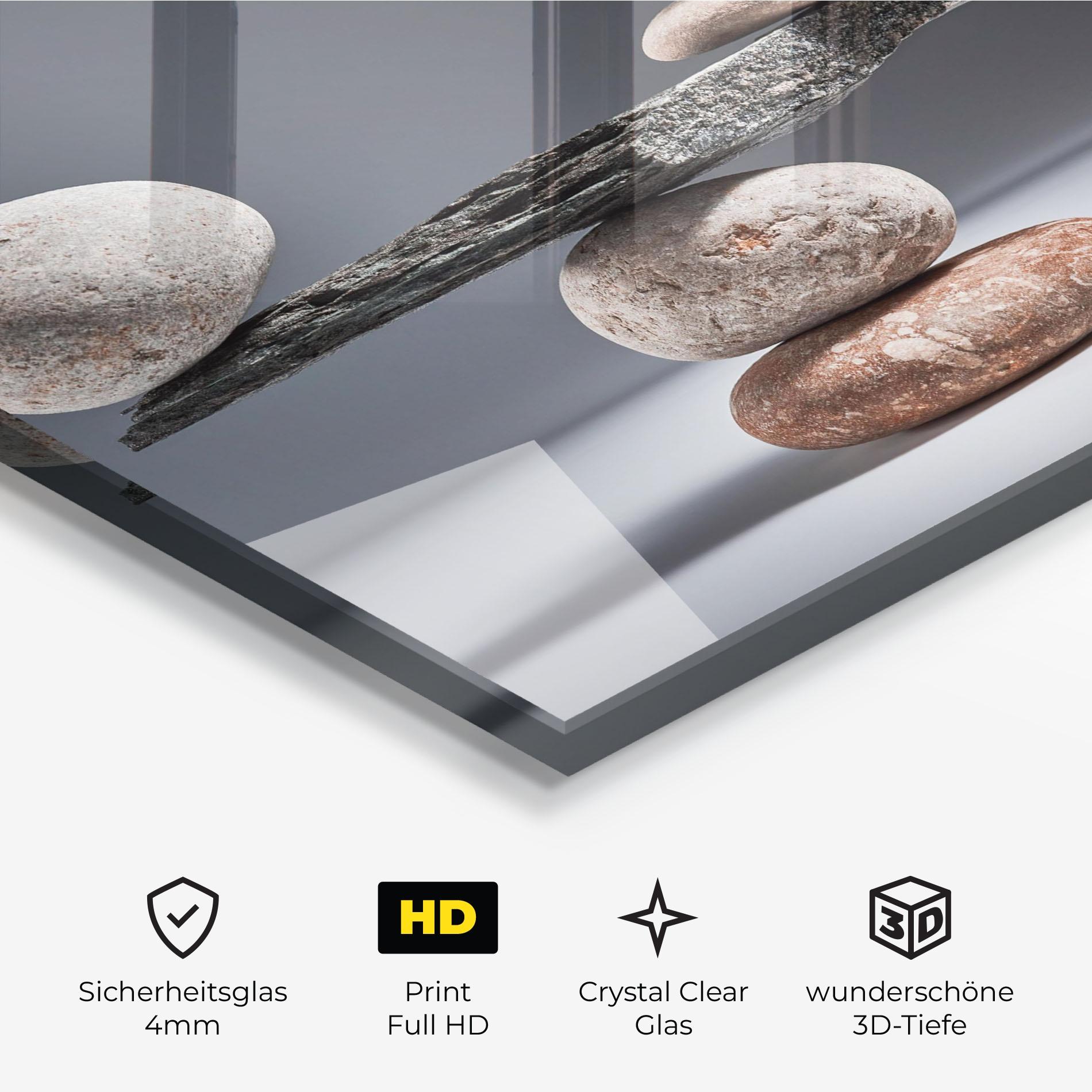 Glasbild Balancing Pebbles mockup 3