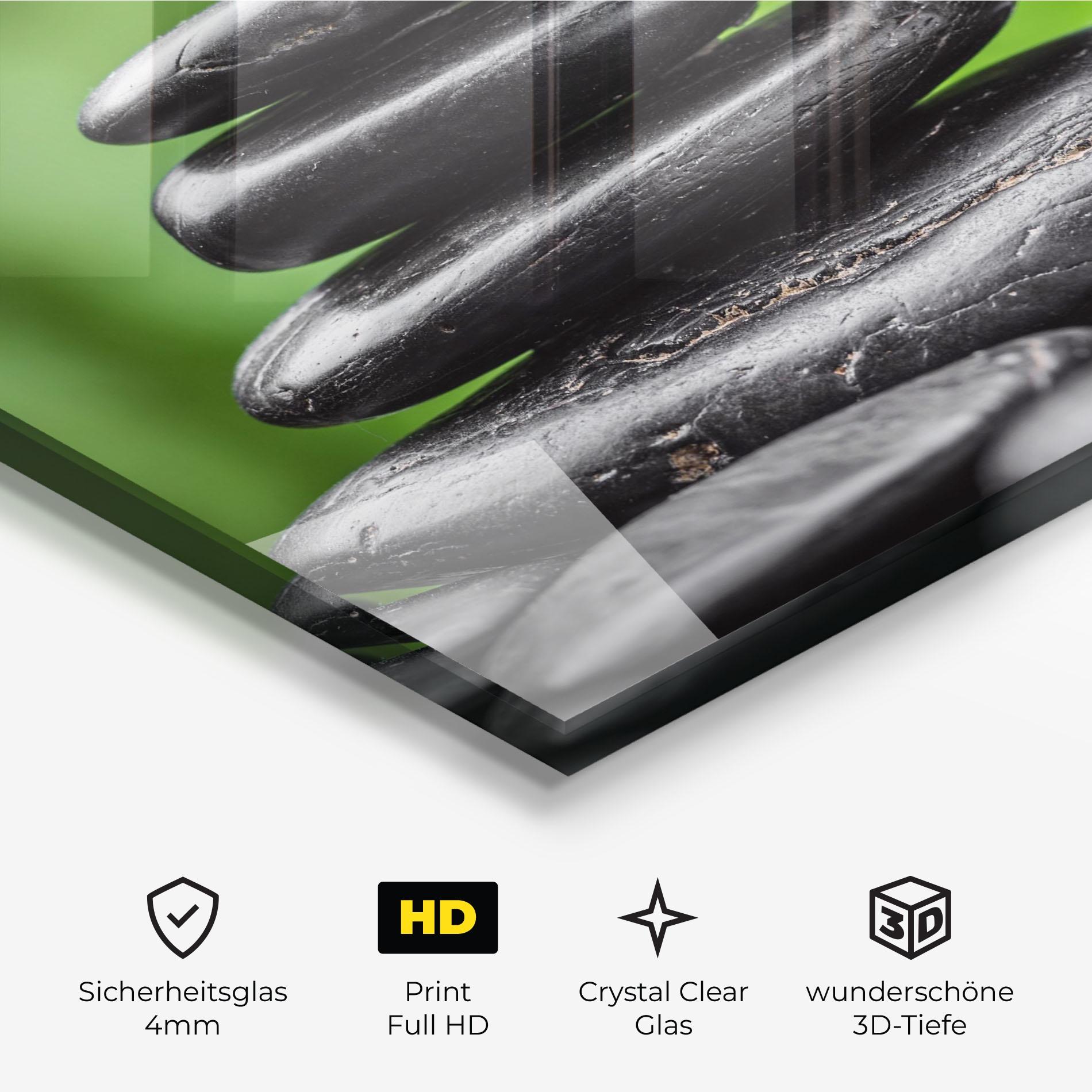 Glasbild Black Stone Meditation mockup 3