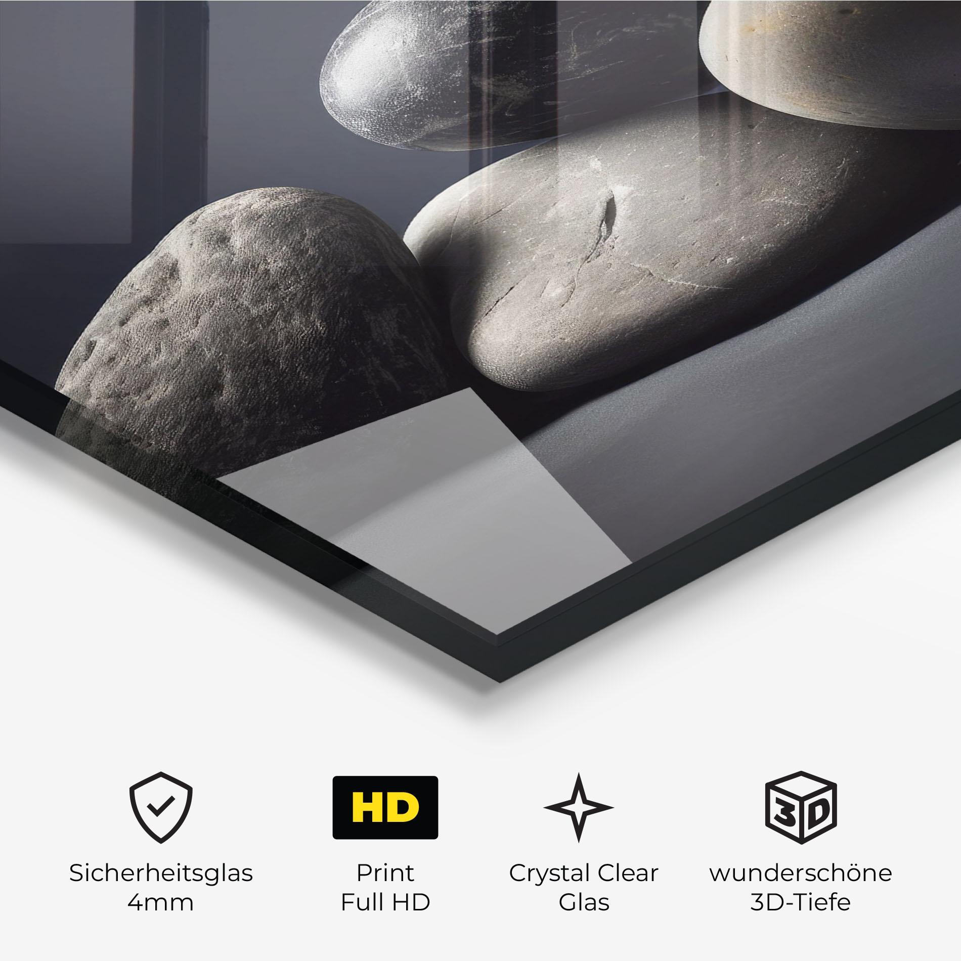 Glasbild Grey Stone mockup 3