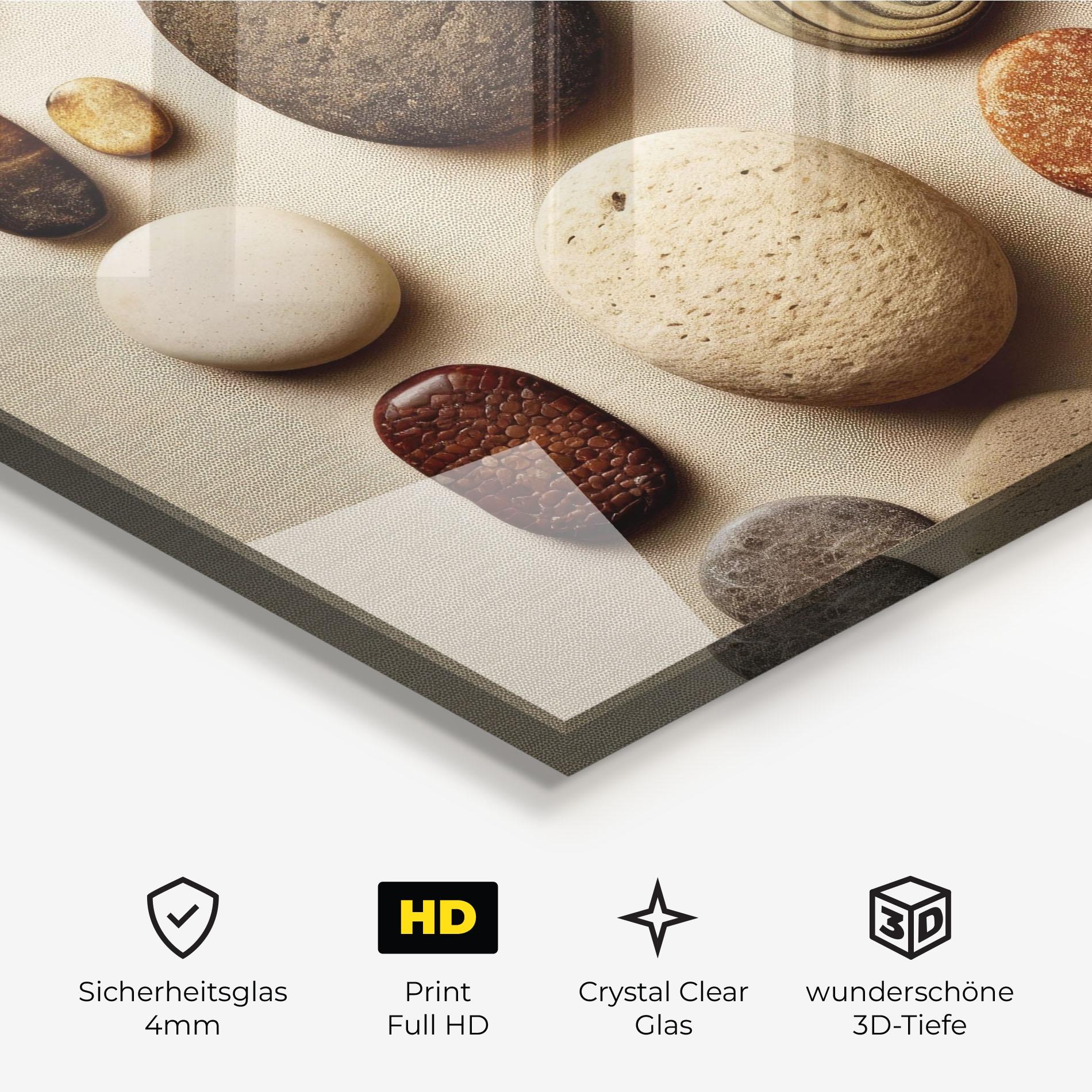 Glasbild Massage Stones Sand mockup 3