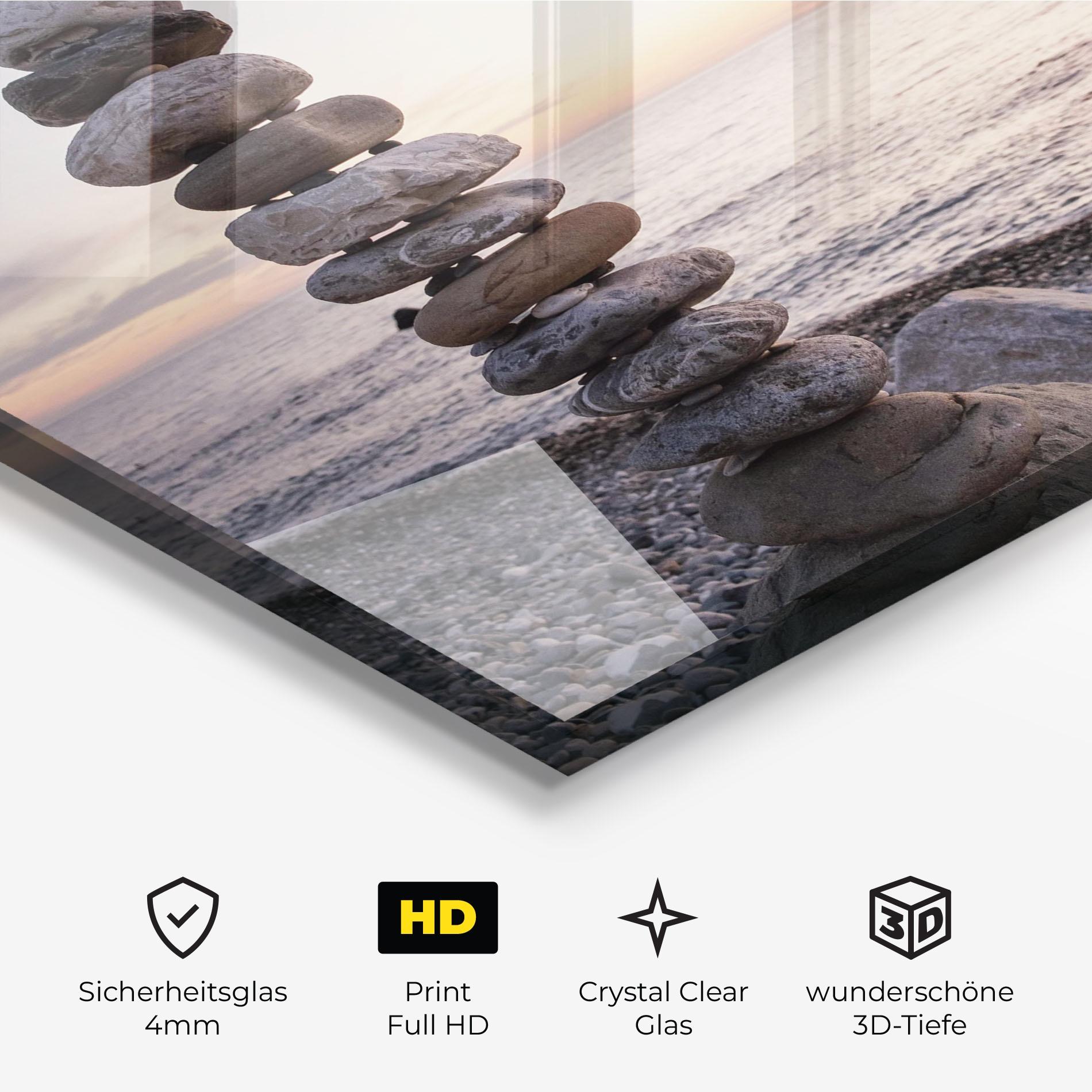 Glasbild Pebbles Seaside mockup 3