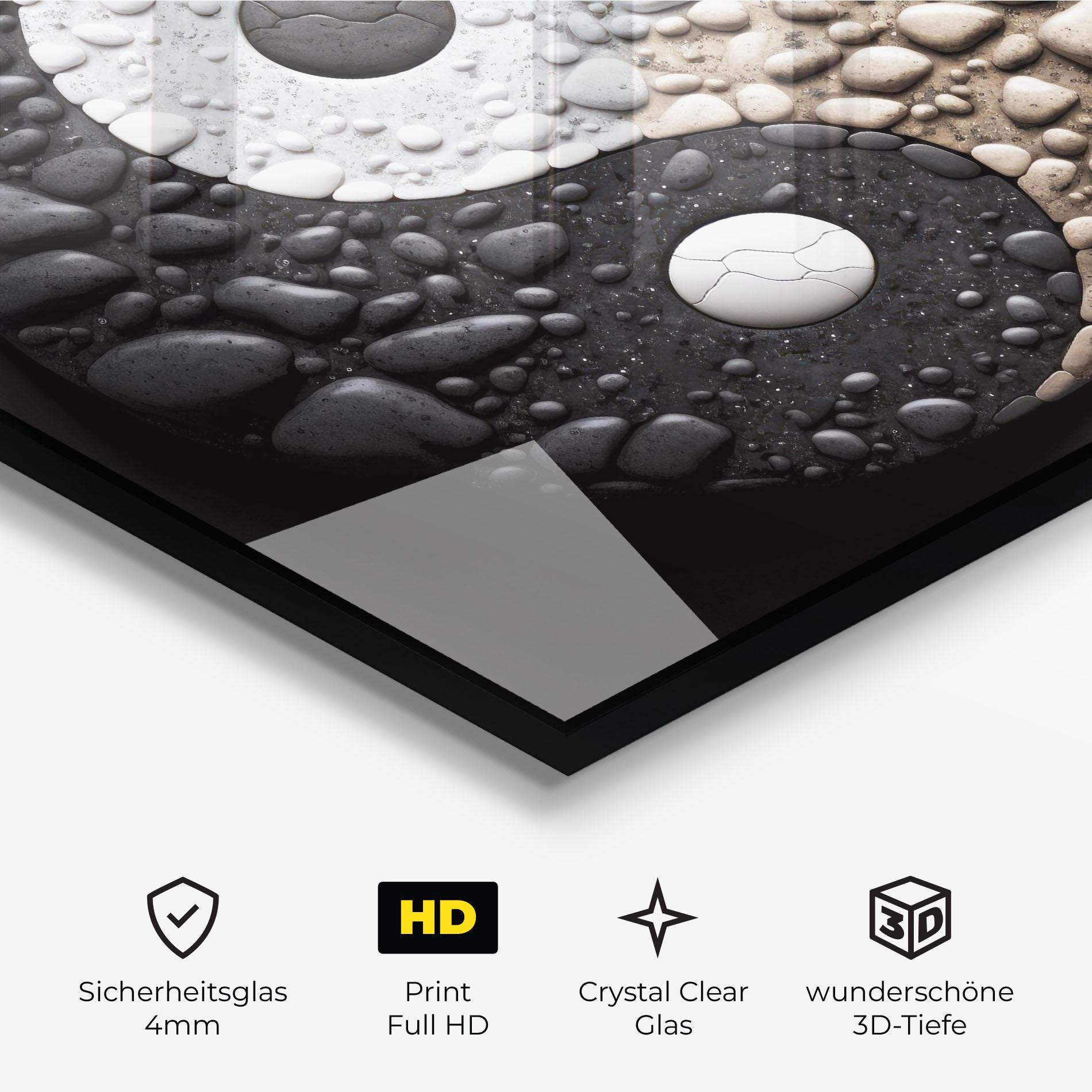 Glasbild Yinyang Stones mockup 3