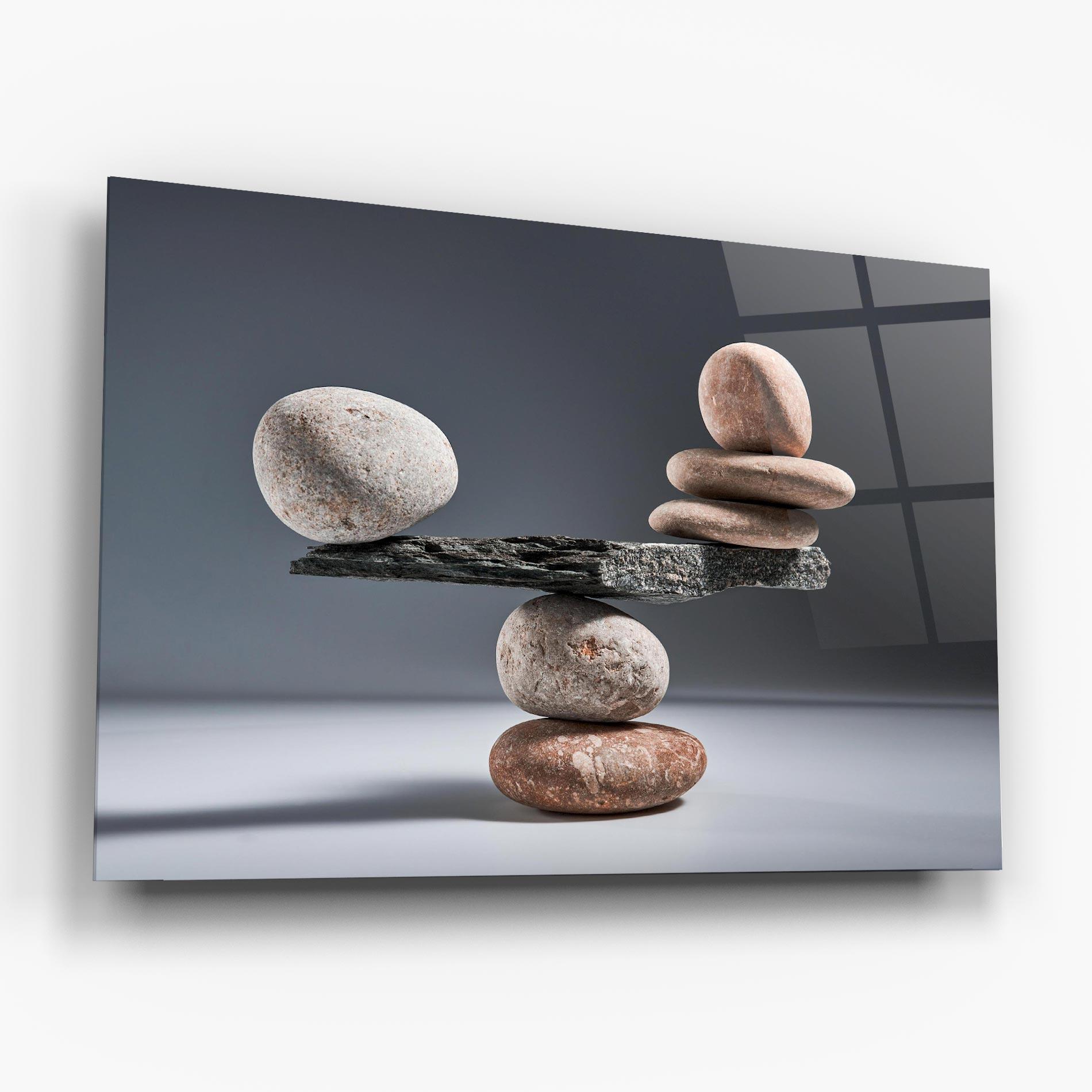 Glasbild Balancing Pebbles mockup 6