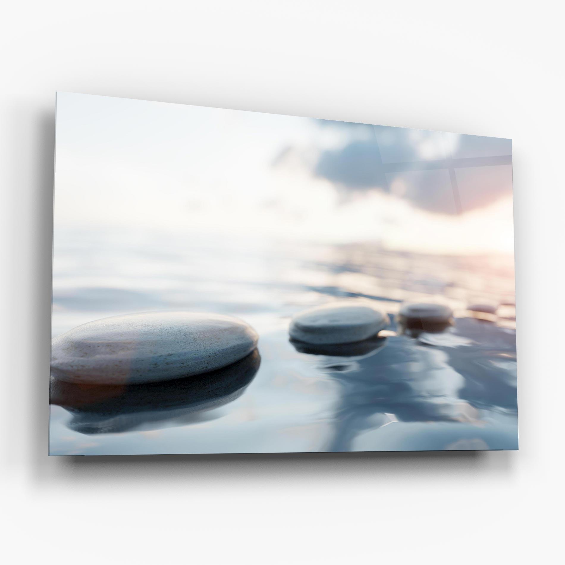 Glasbild Calm Water Stone mockup 6