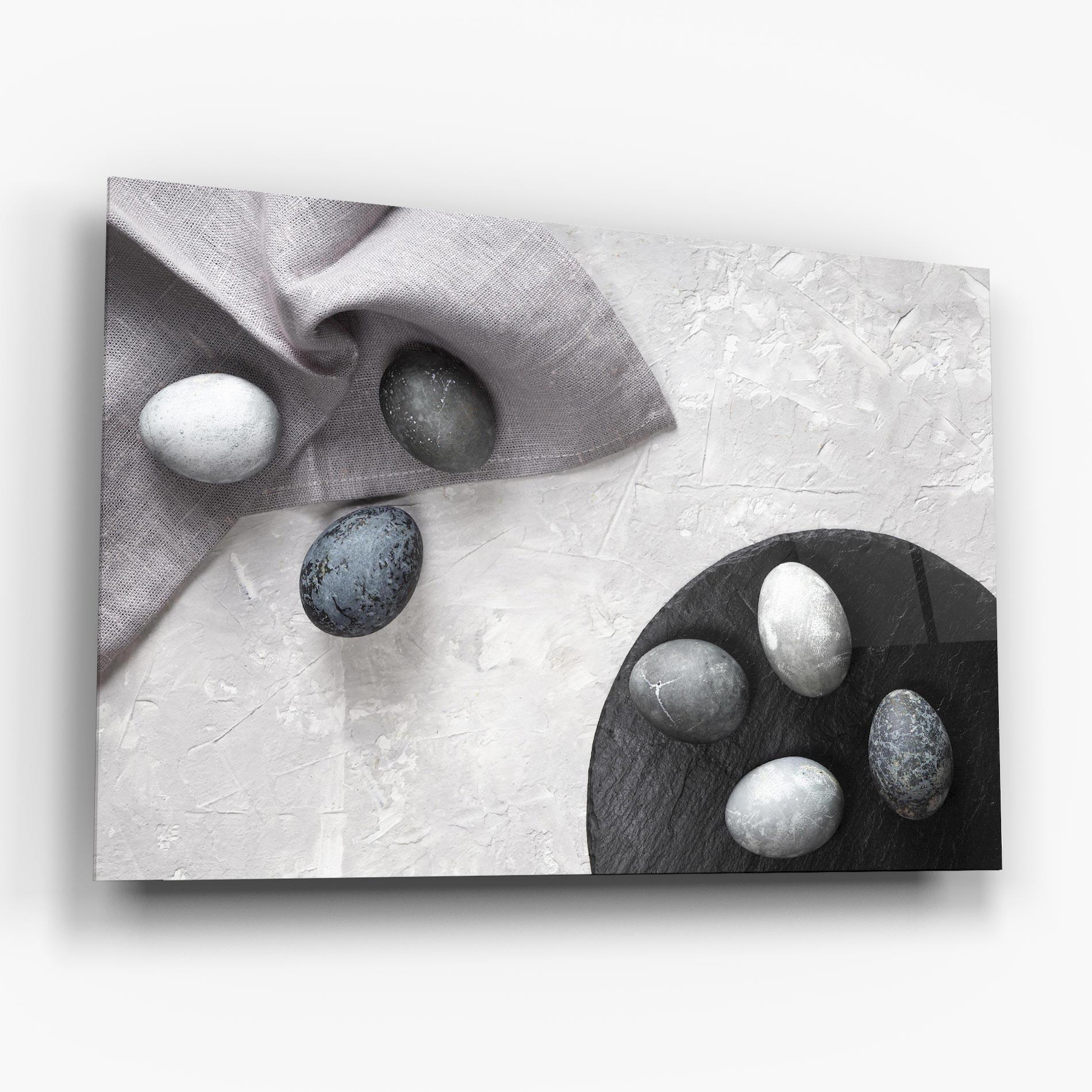 Glasbild Eggs Stone mockup 6