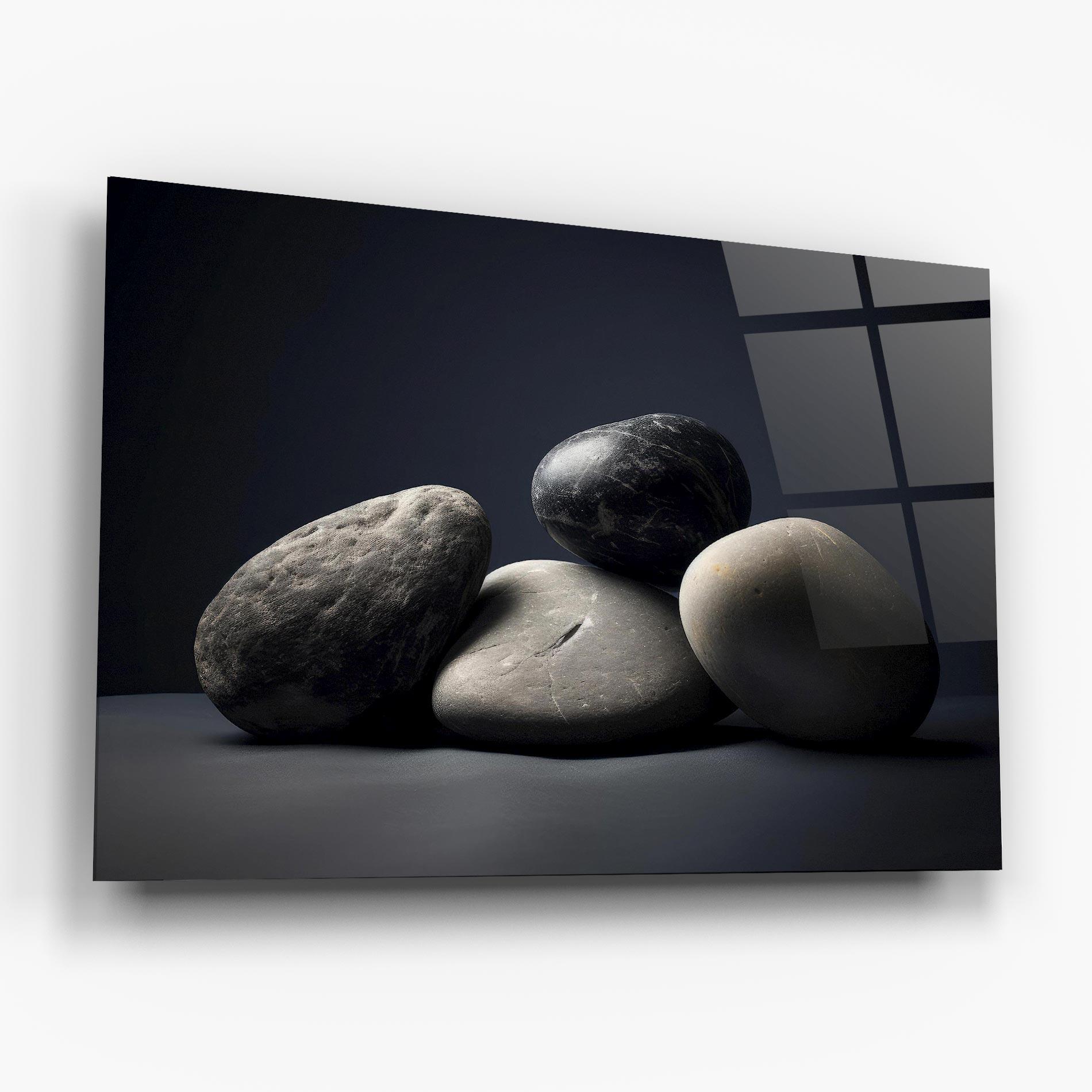 Glasbild Grey Stone mockup 6