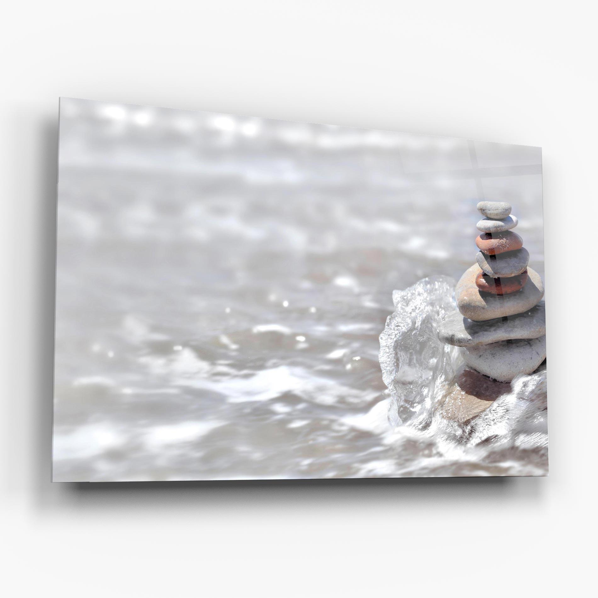 Glasbild Pebbles Balance Sea mockup 6
