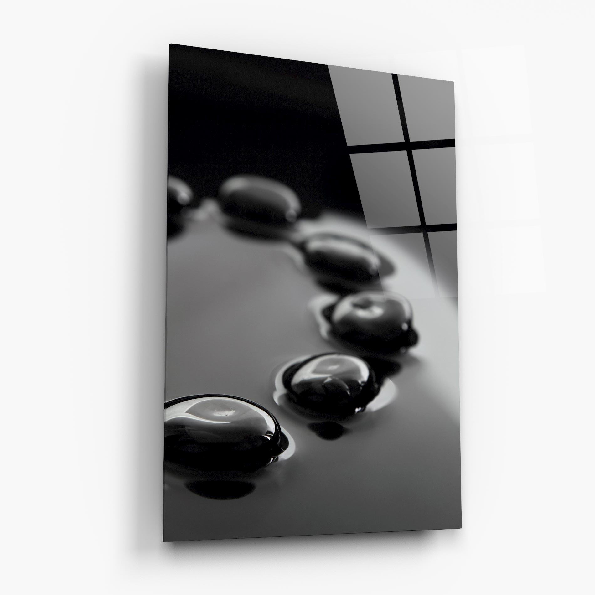 Glasbild Black Small Stones mockup 6