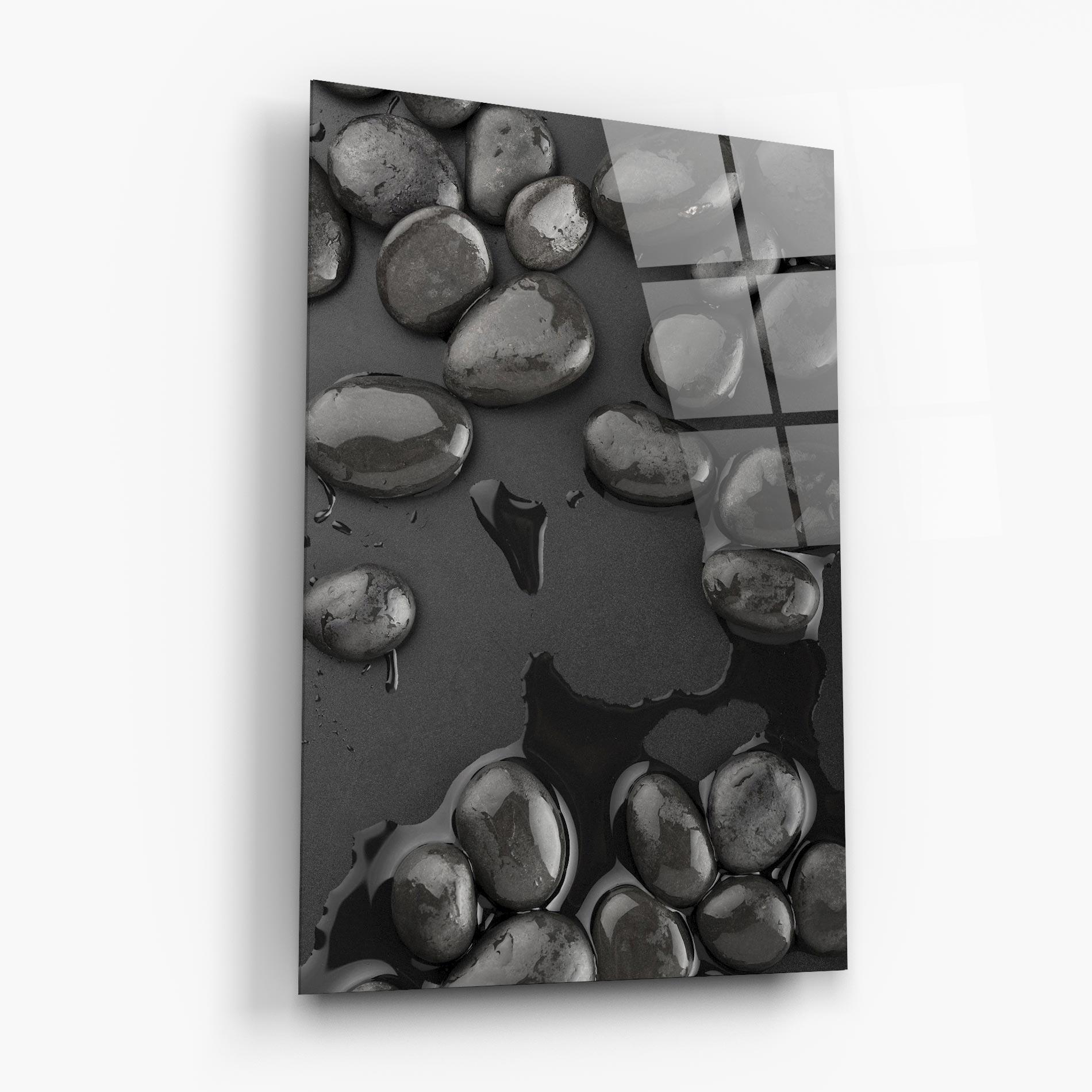 Glasbild Grey Shiny Stones mockup 6