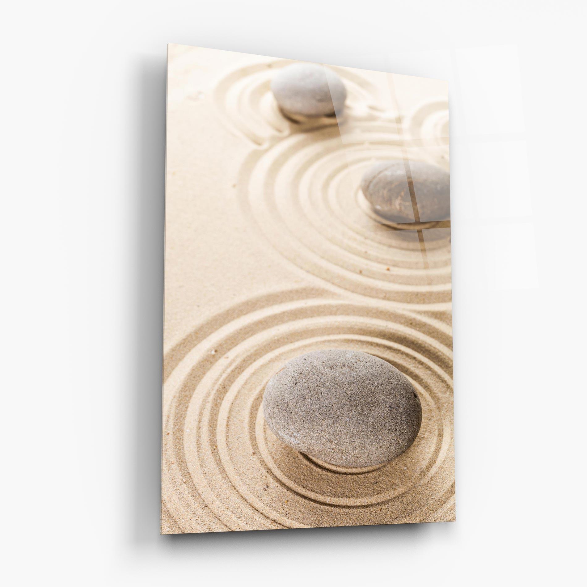 Glasbild Meditation Cream Stone mockup 6