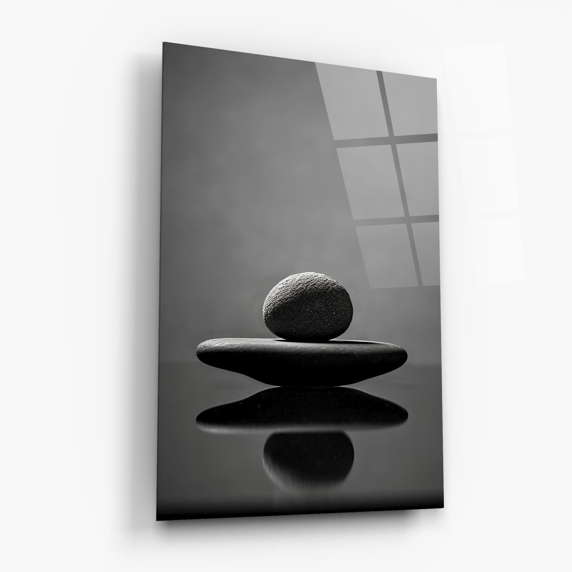 Glasbild Minimalistic Zen Stone mockup 6