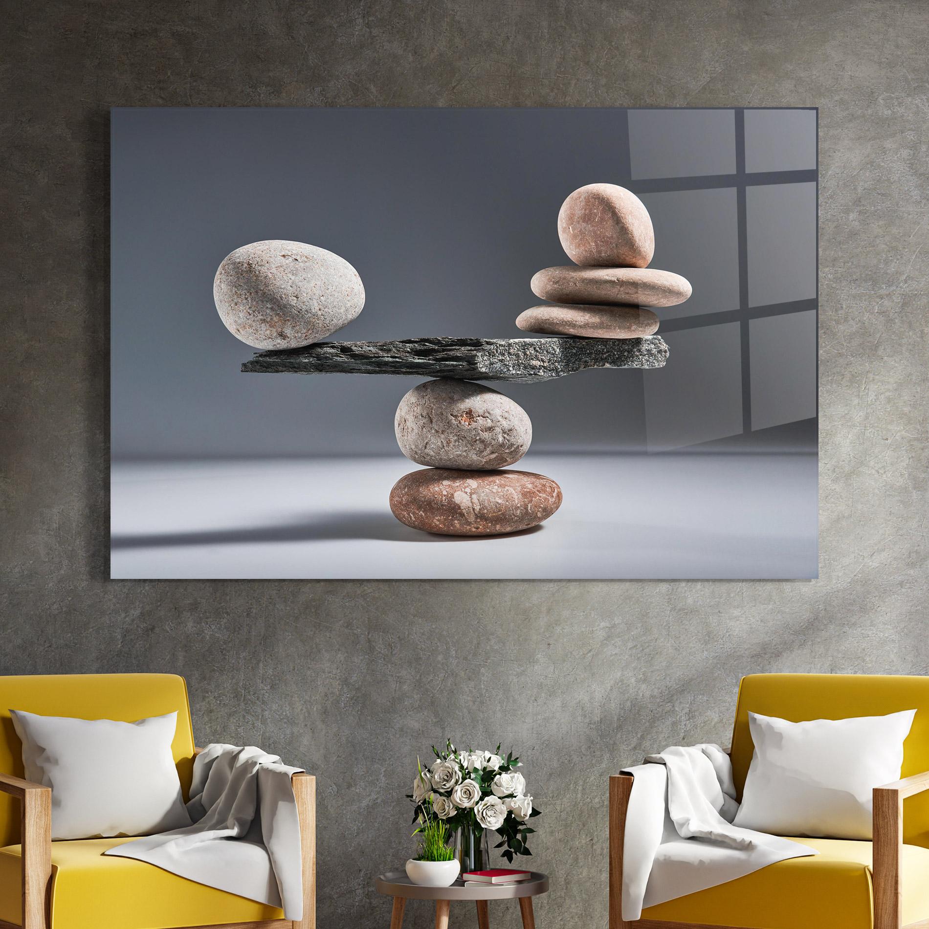 Glasbild Balancing Pebbles mockup 4