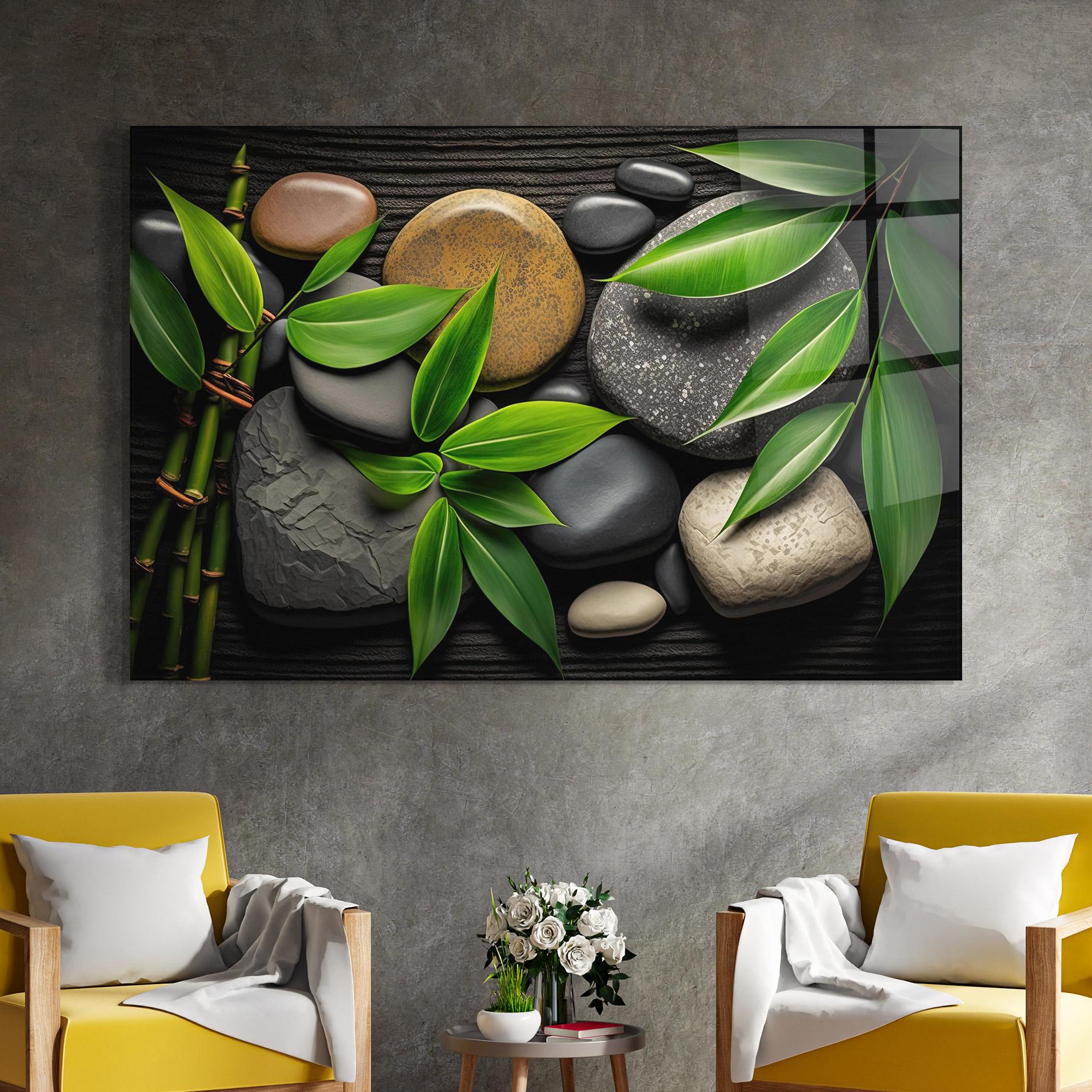 Glasbild Bamboo Stones View mockup 4