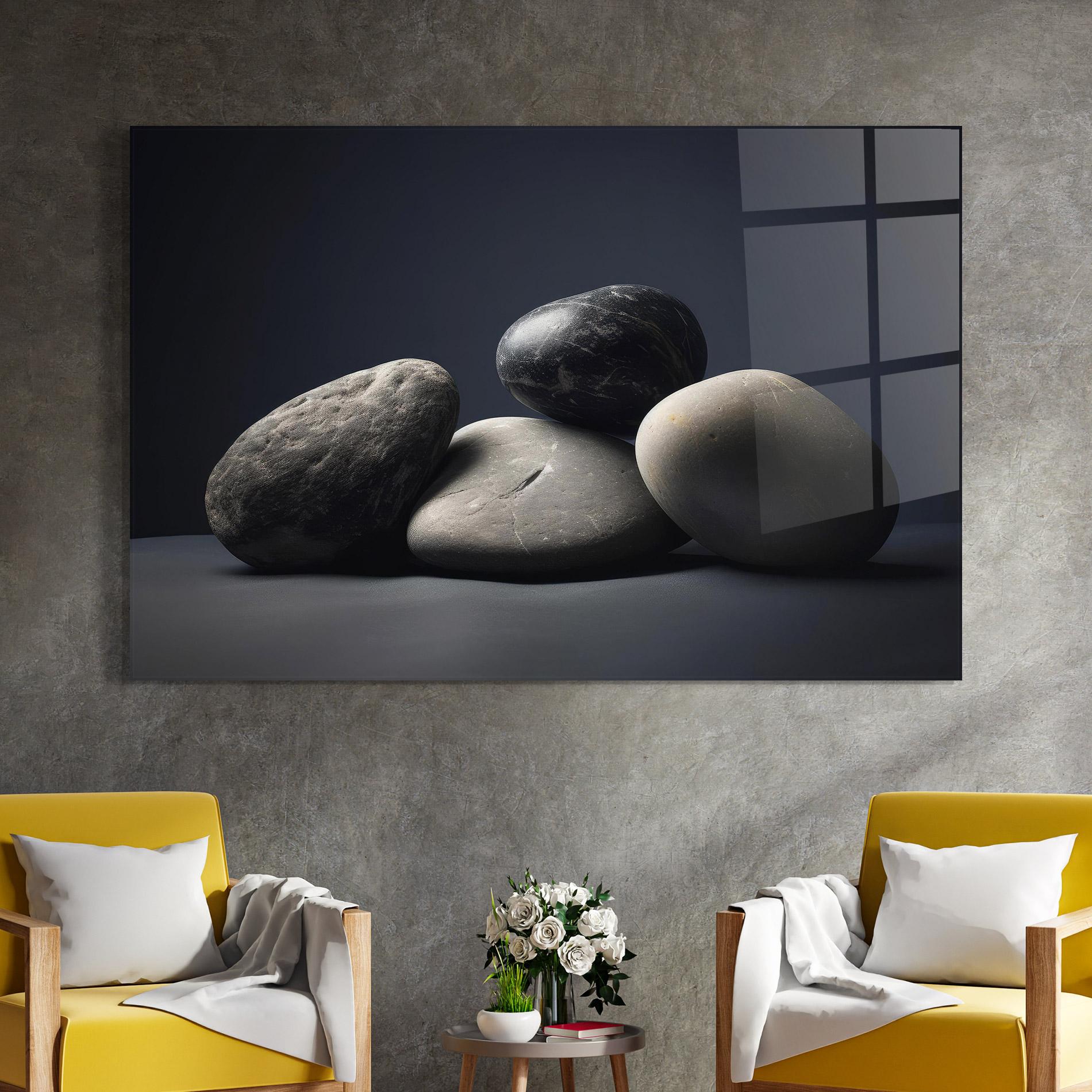 Glasbild Grey Stone mockup 4